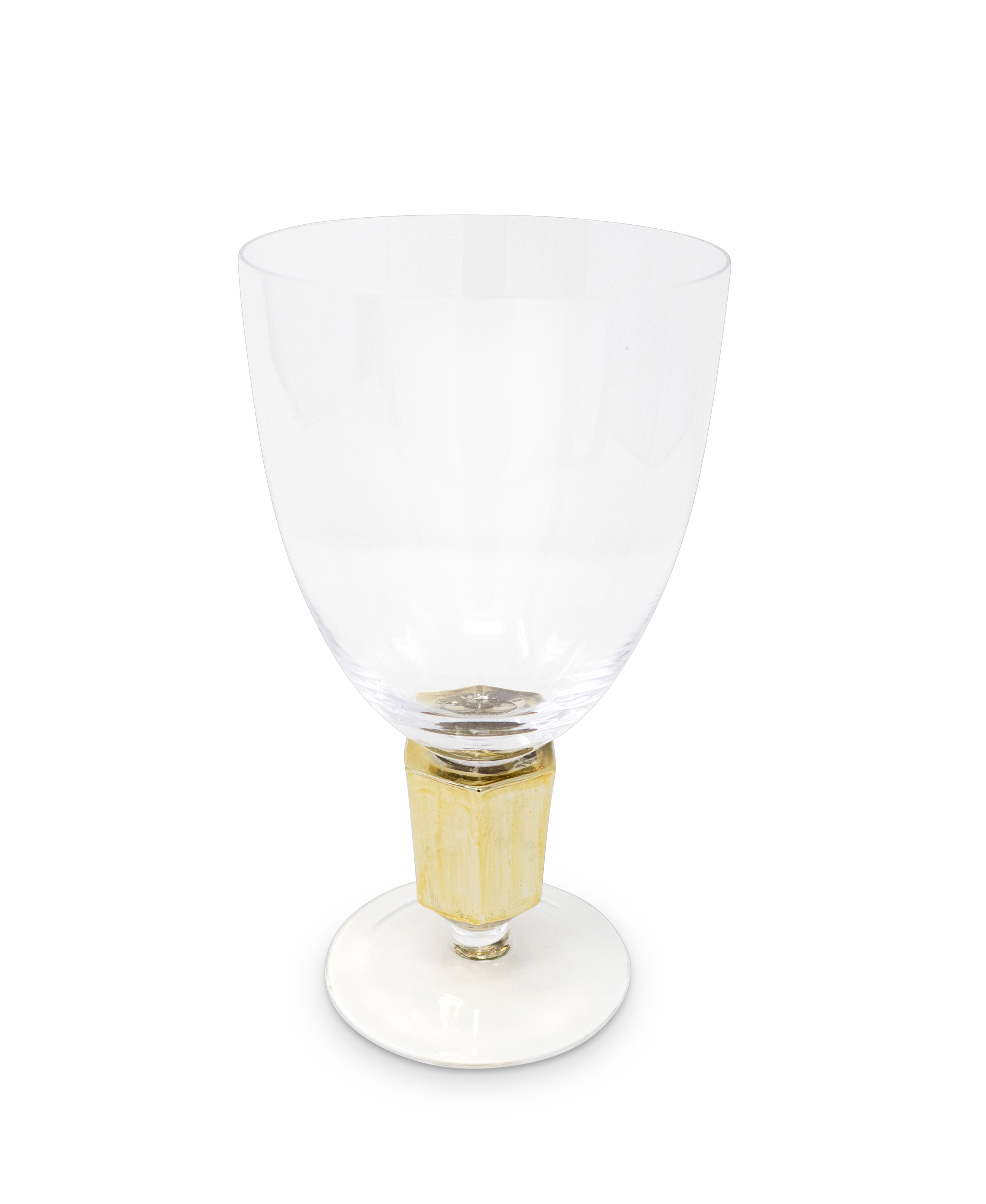 Set of 6 Water Glasses with Gold Stem