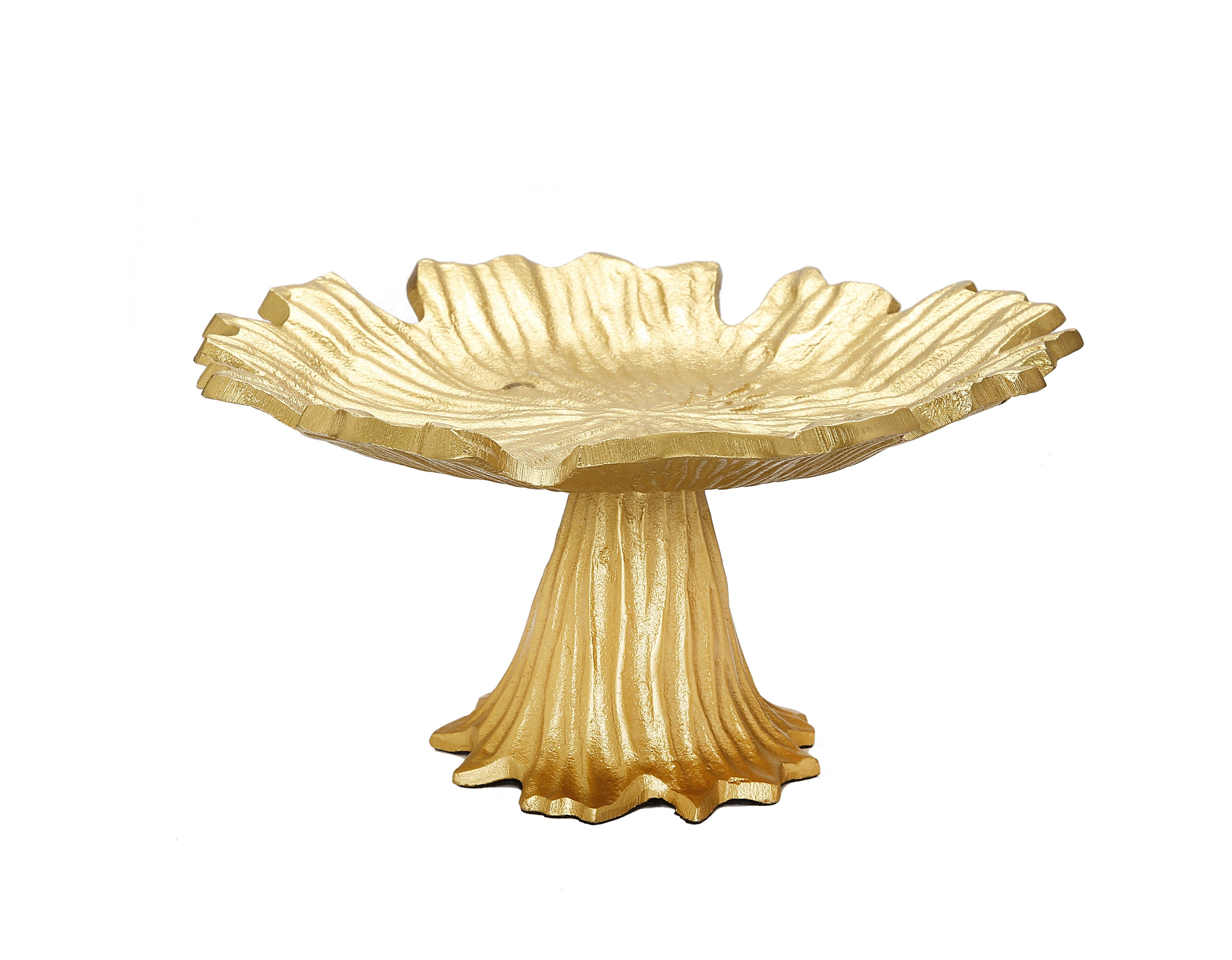 Gold Flower Cake Plate