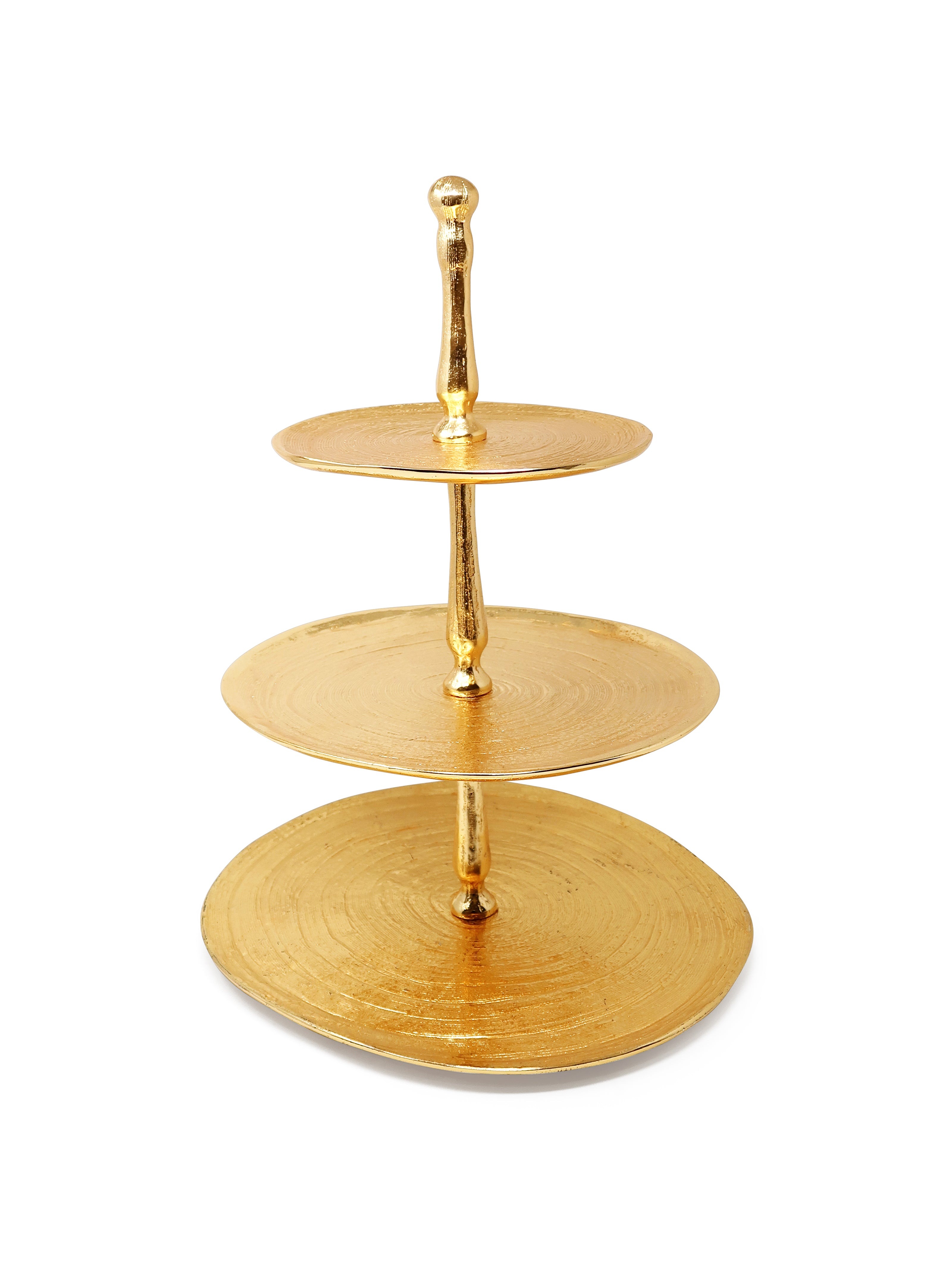 3 Tiered Gold Centerpiece - 13.75"D x 18"H