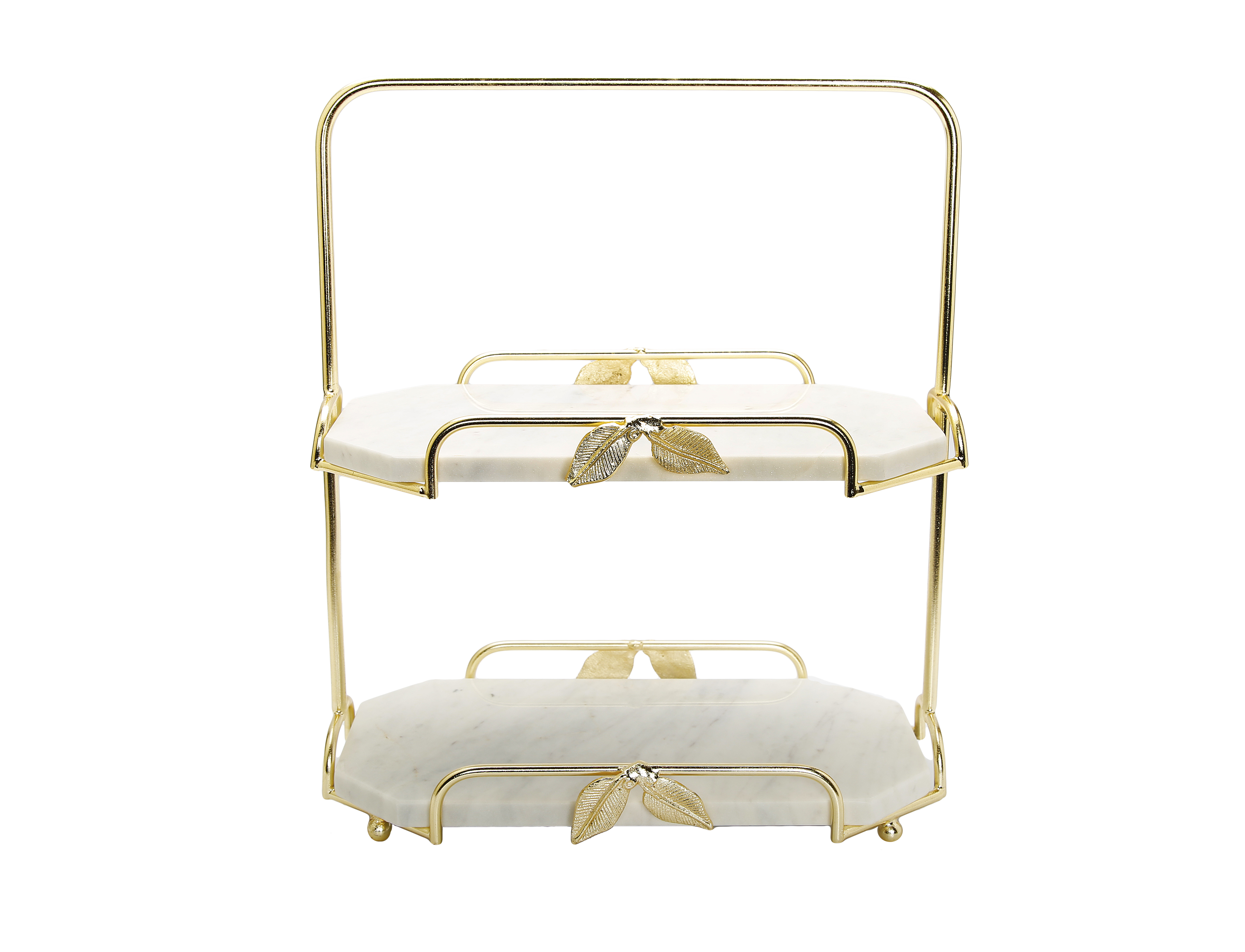 2-Tier Marble and Gold Centerpiece