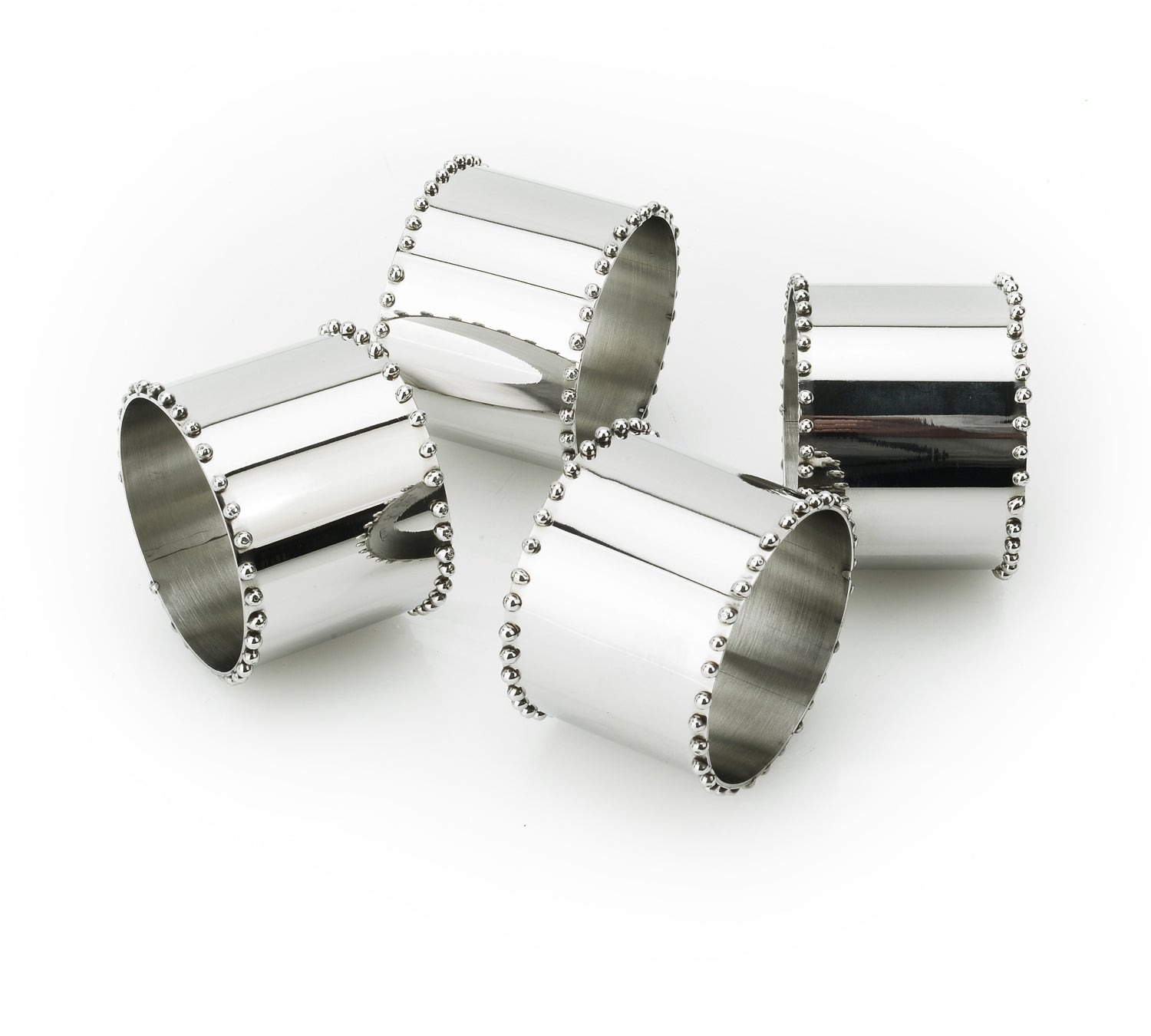 Set of 4 Napkin Rings-- Beaded Design