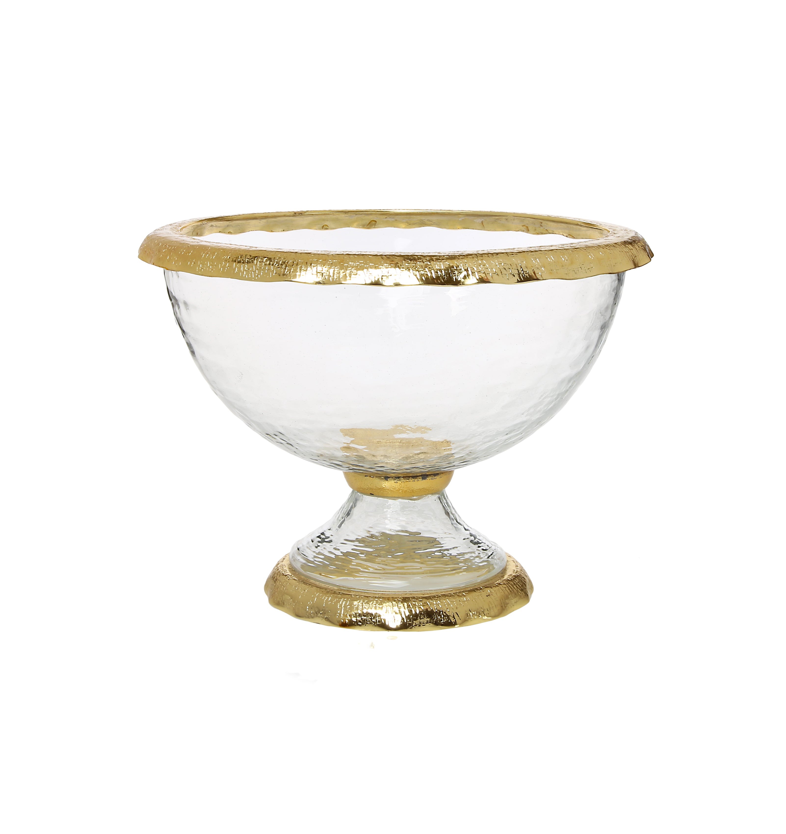 Large Footed Bowl with Gold Border - 11.5"D x 7.75"H