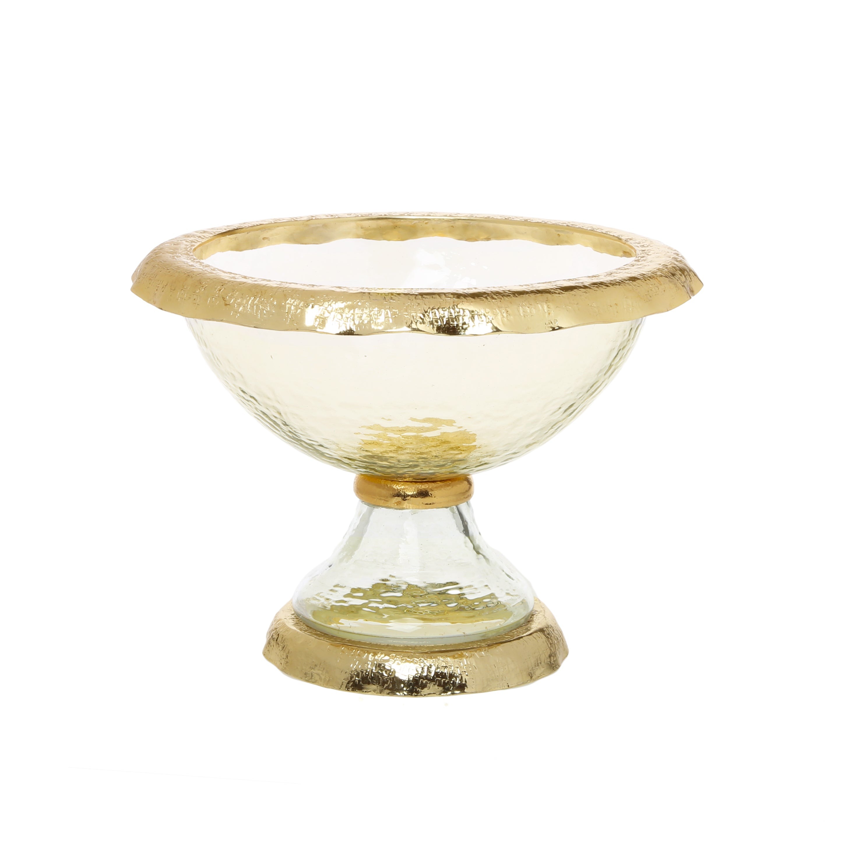 Footed Bowl with Gold Border - 9"D x 6.25"H