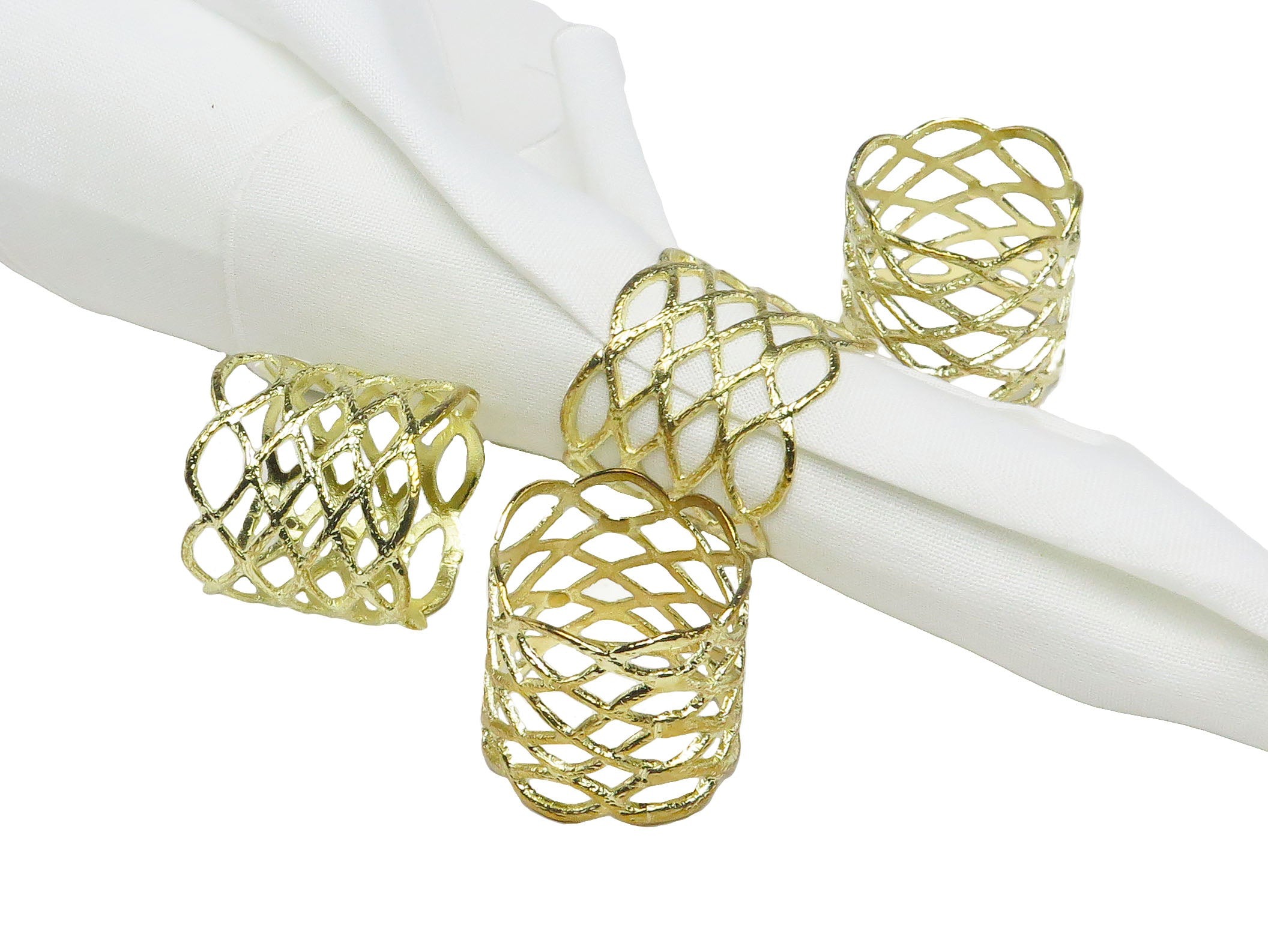S/4 Gold Napkin Rings