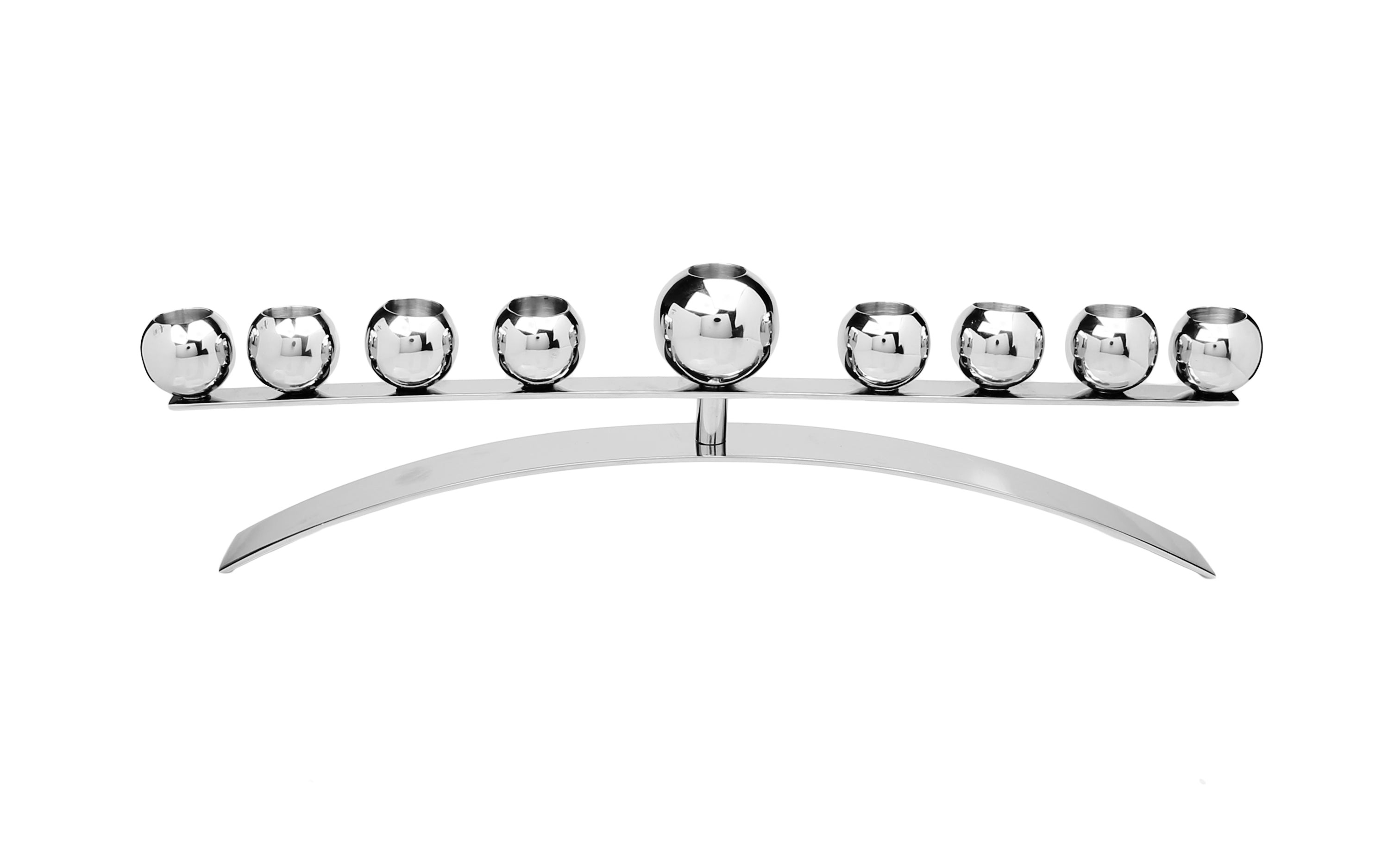 17" Stainless Steel Modern Menorah