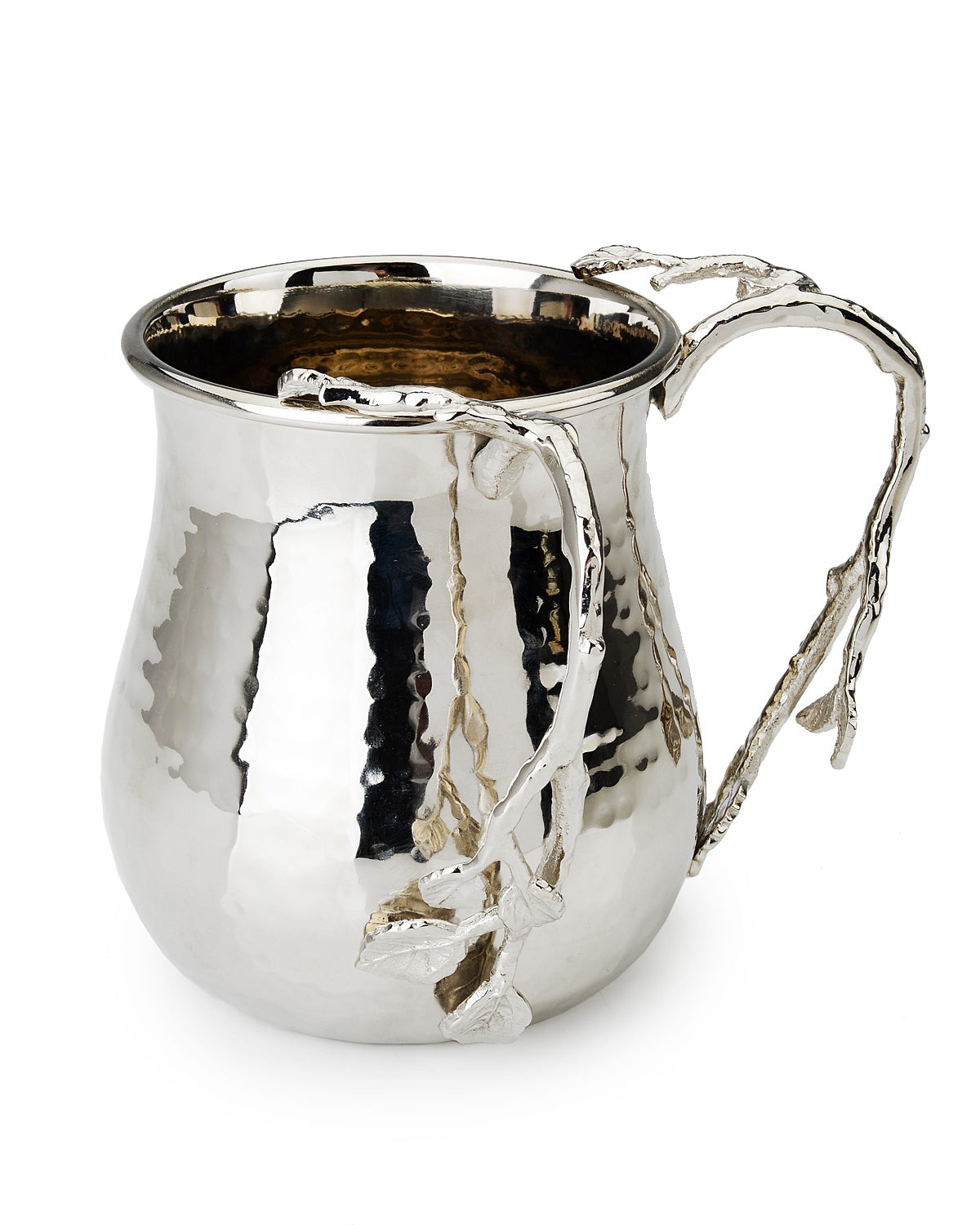 Wash Cup- Nickel-Leaf 6"D x 5.5"H