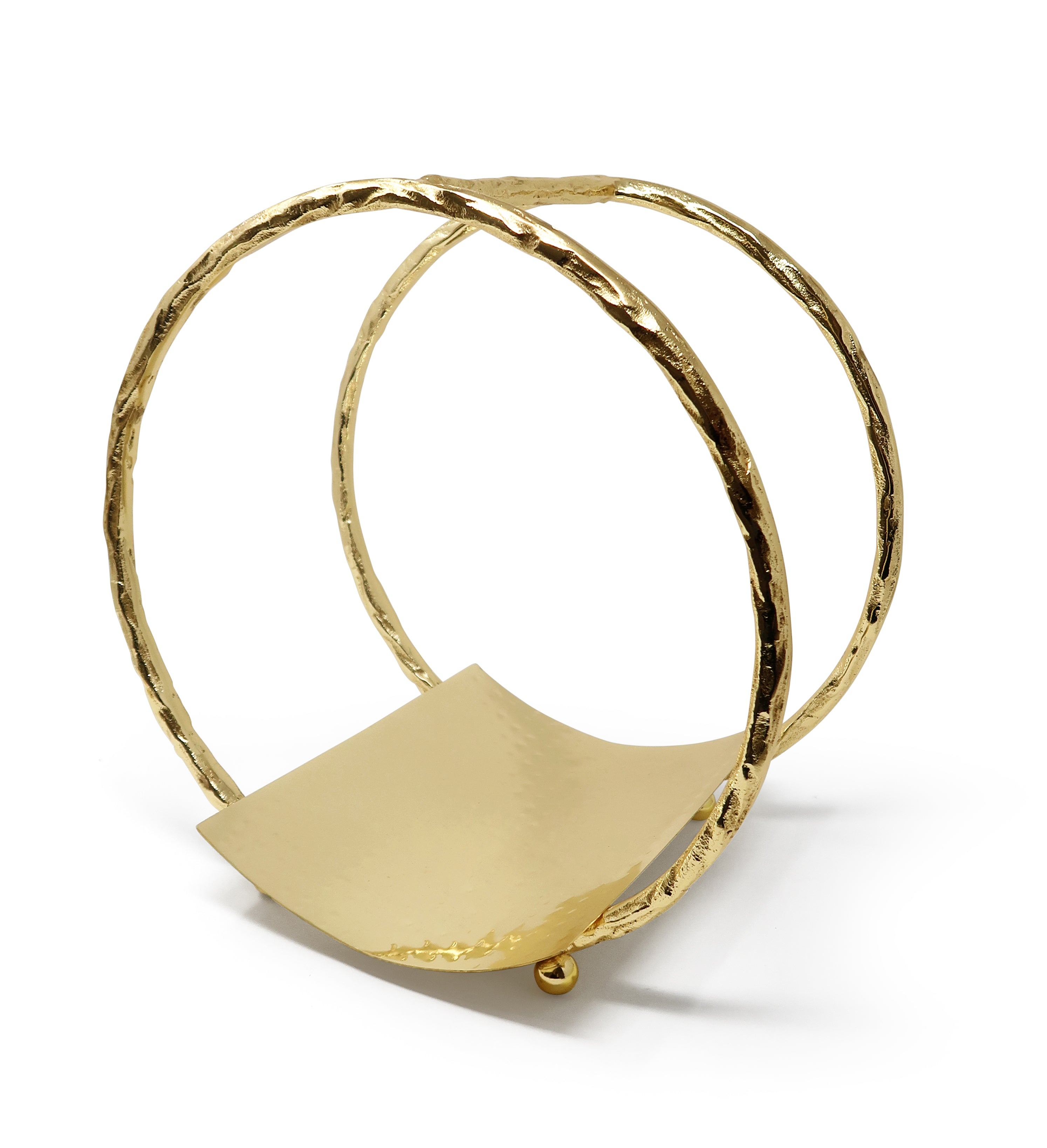 Gold Brass Circle Magazine Rack