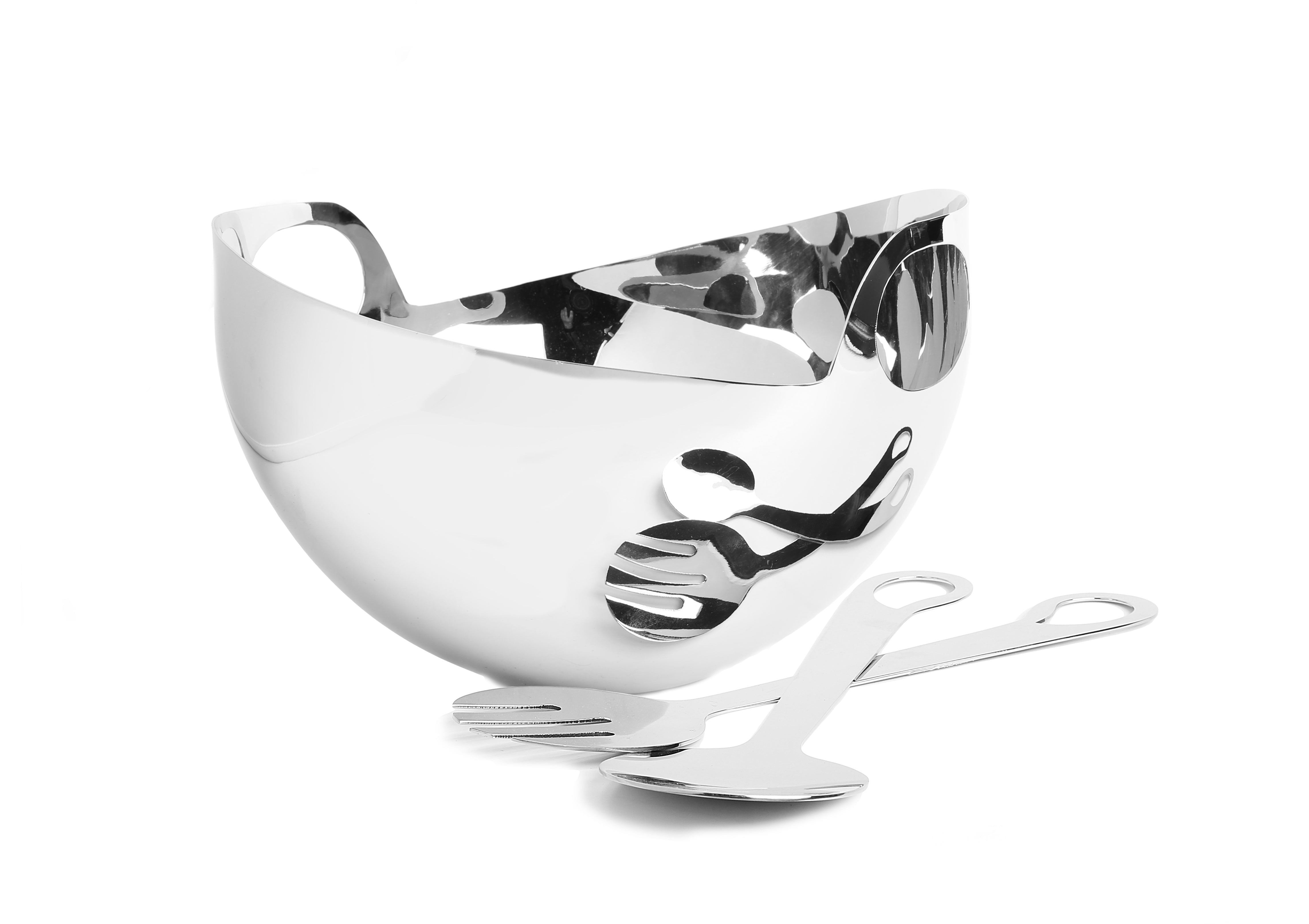 Stainless Steel Salad Bowl with Server Set