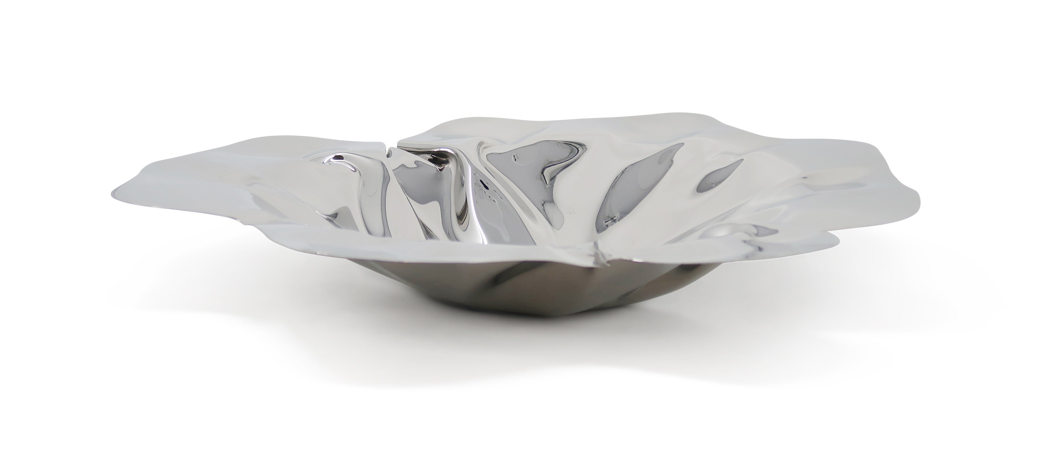 Stainless Steel Crumpled Bowl - 19"D x 3.5"H