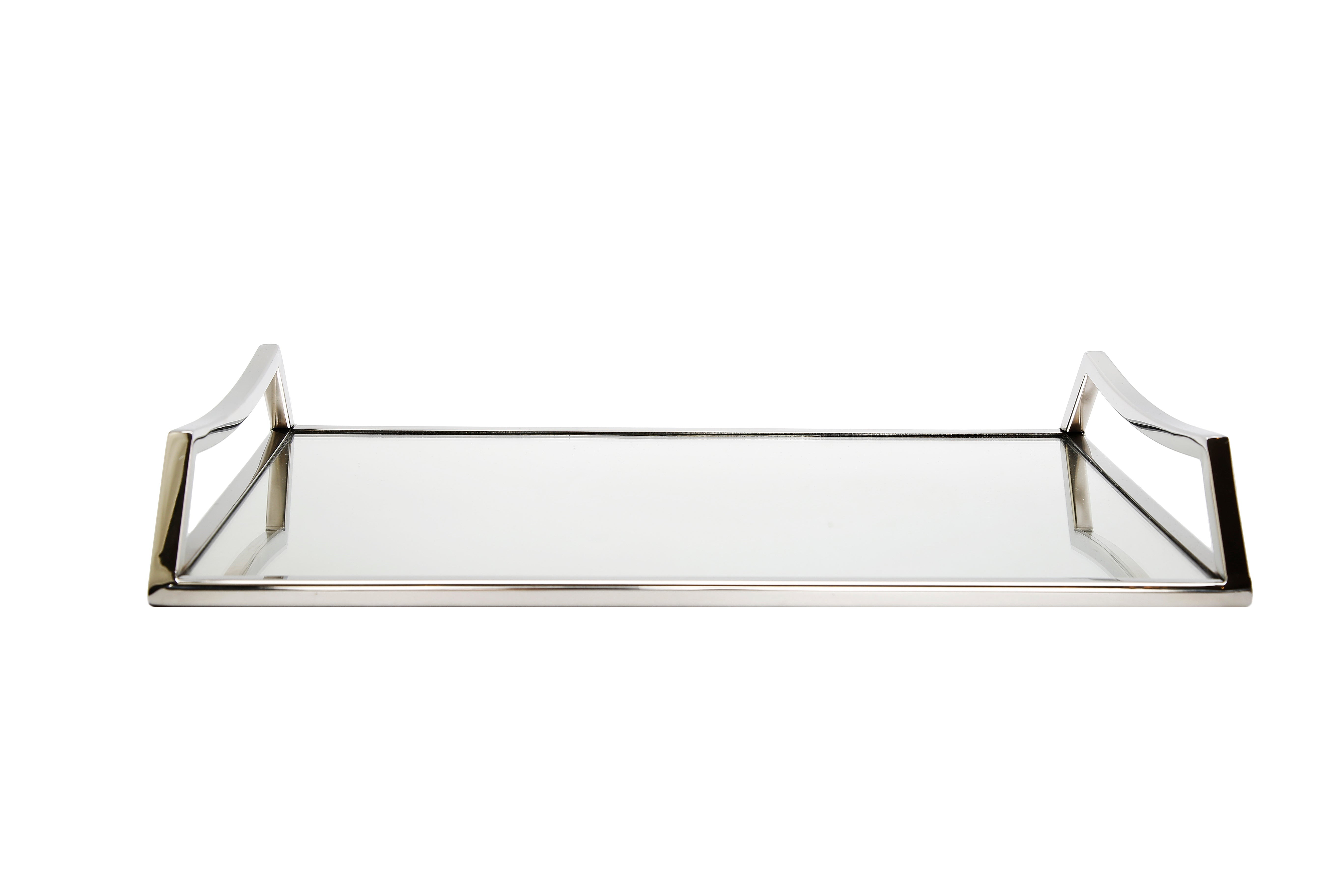 Oblong Mirror Serving Tray with Handles