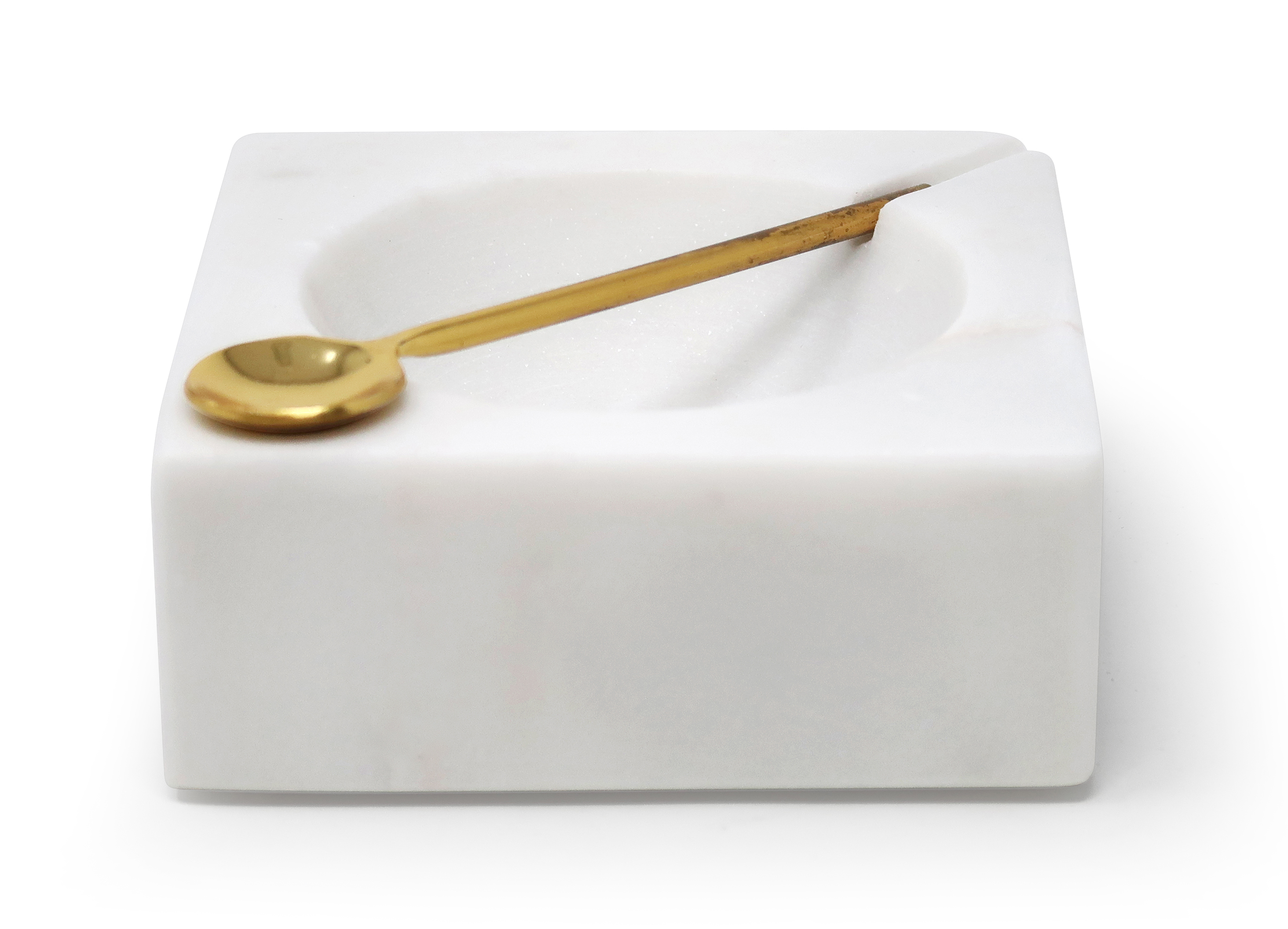 Marble Salt Dish with Spoon