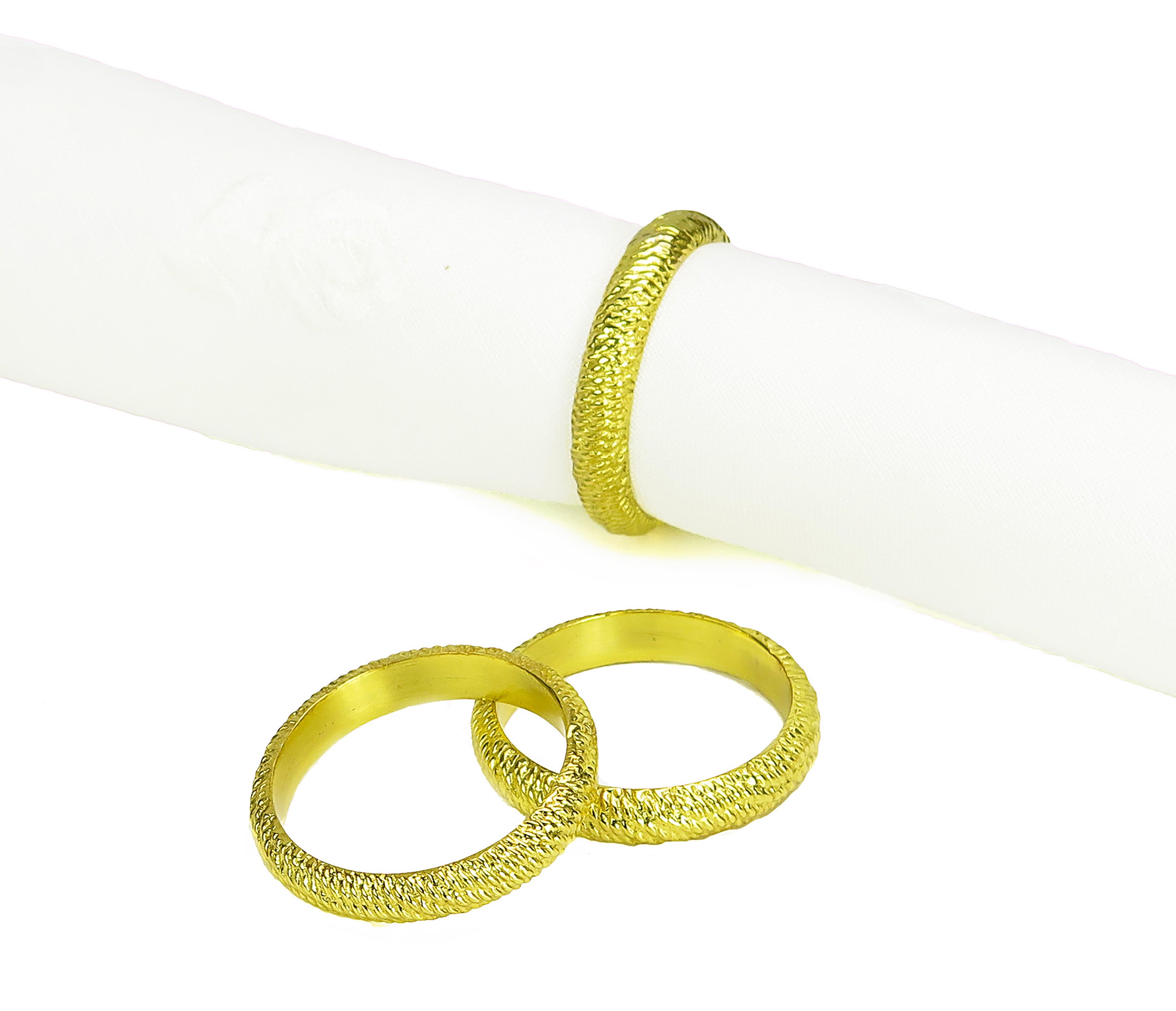 Set of 4 Gold Napkin Ring- Goldtone Collection-2"D