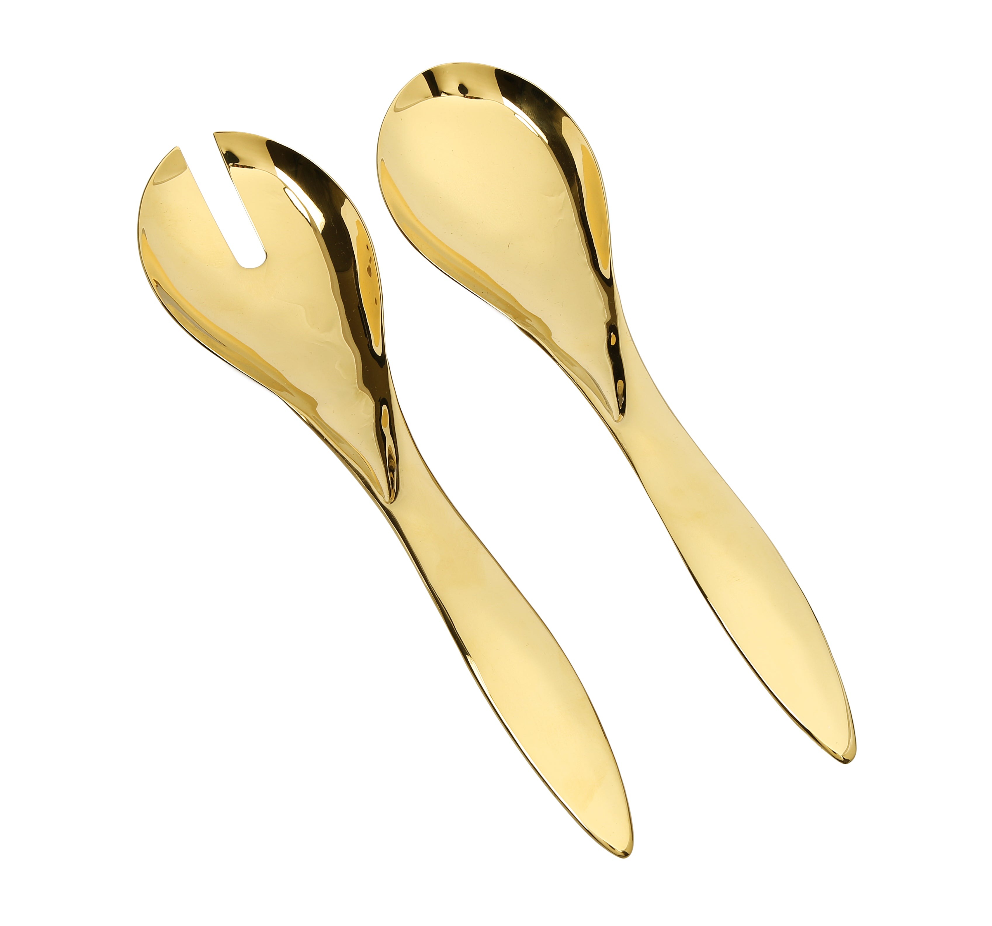 Set of 2 Shiny Gold Salad Servers