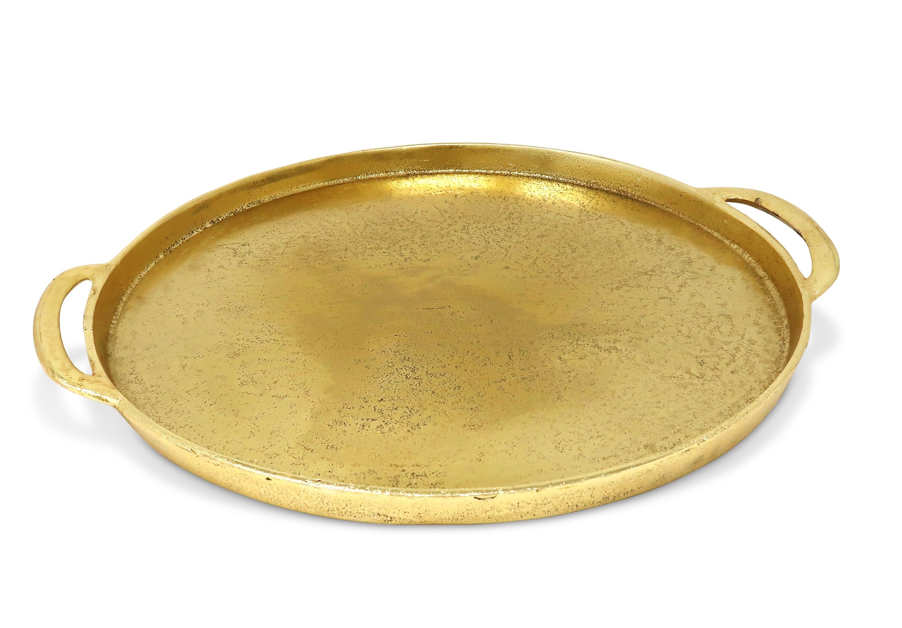 Gold Circular Serving Tray - 14.25"D