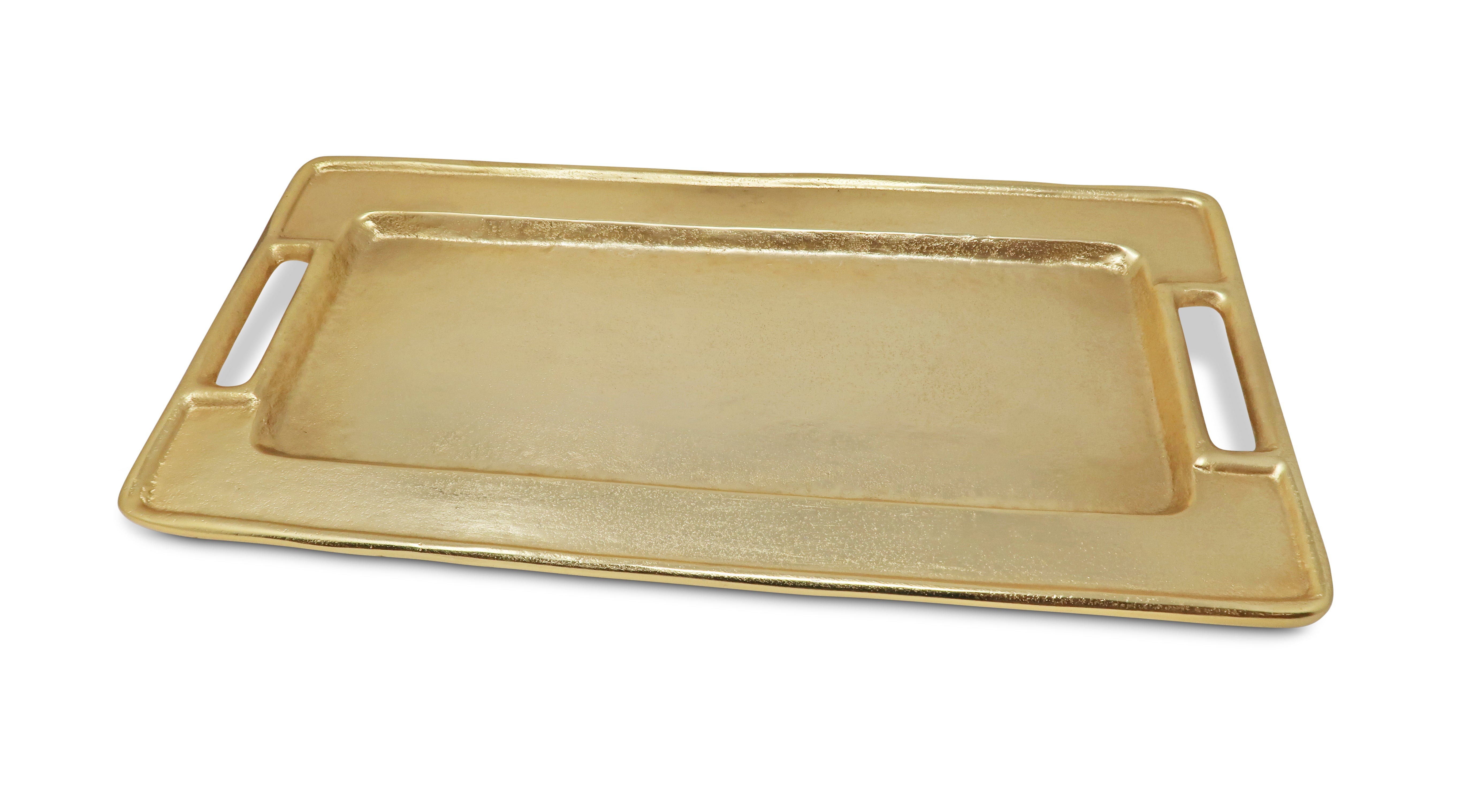 Gold Oblong Serving Tray large 20"