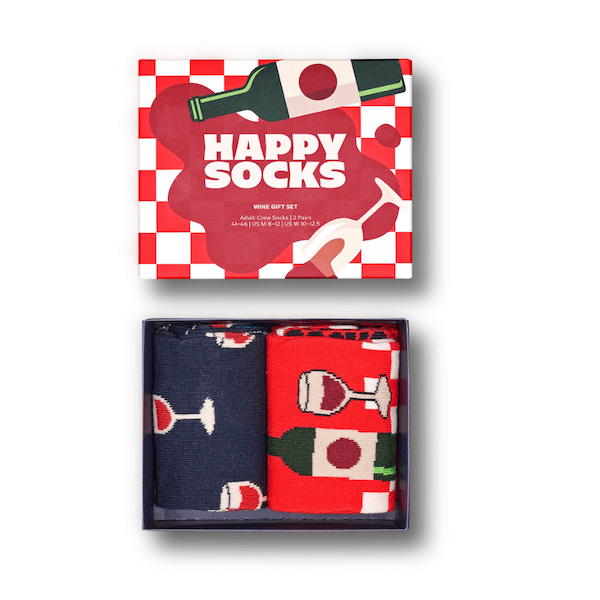 Happy Socks Adult 2-Pack Wine Gift Set