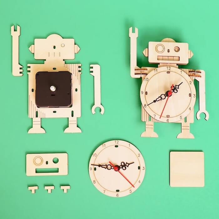 Kitsville Robot Clock DIY Kit, Educational STEM Toy