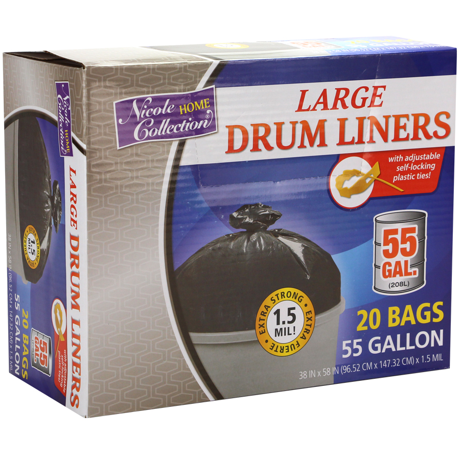 55Gal Black Large Drum Liner