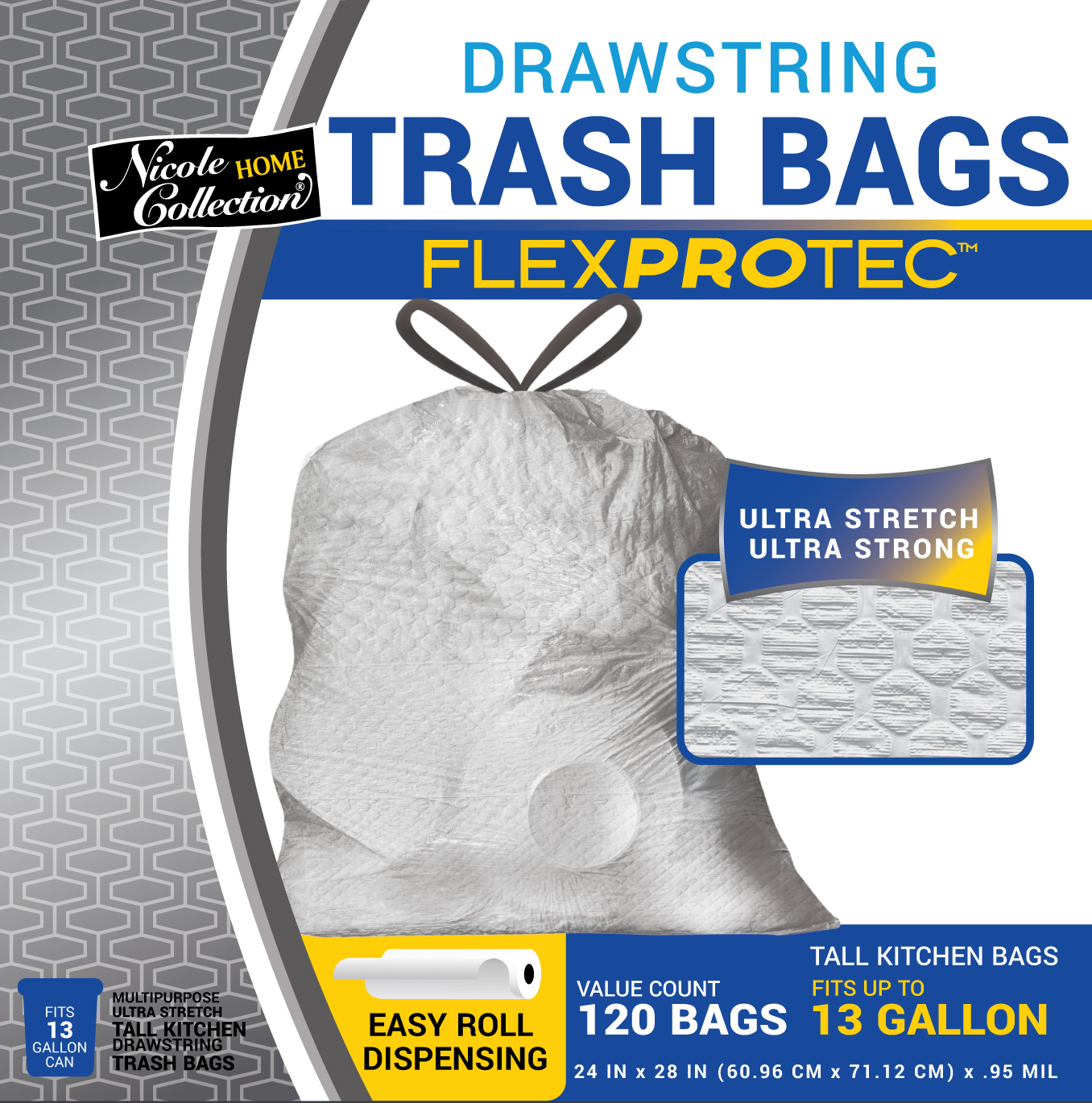 13Gal Ultra Stretch Trash Bag