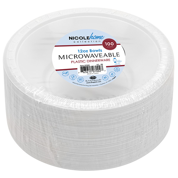 12oz Bowl Plastic PP - White