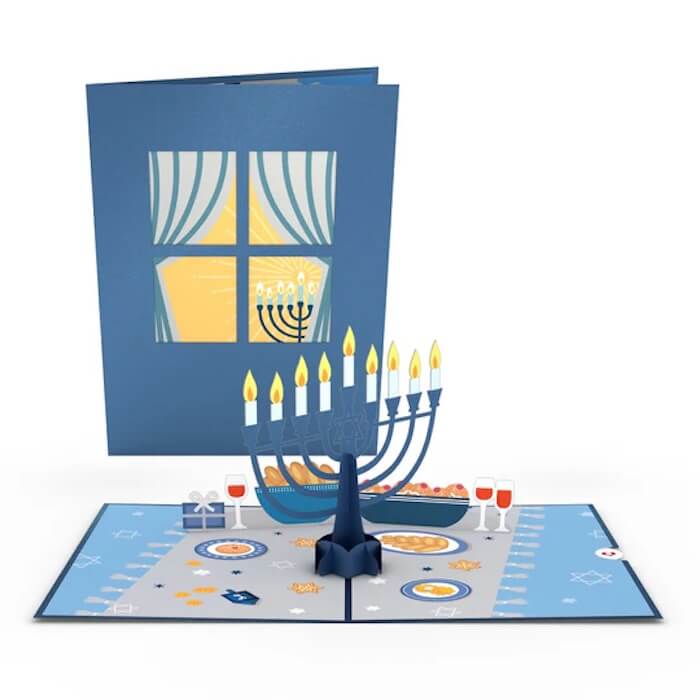 Love Pop Menorah Lights Pop-Up Card