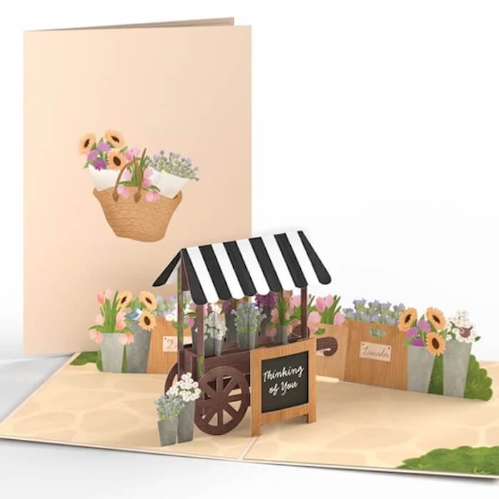 Love Pop Thinking of You Flower Cart Pop-Up Card