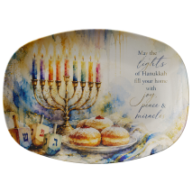 Pastel Hanukkah Blessings Serving Tray