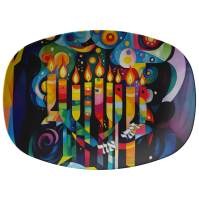 Modern Colorblock Menorah Serving Tray