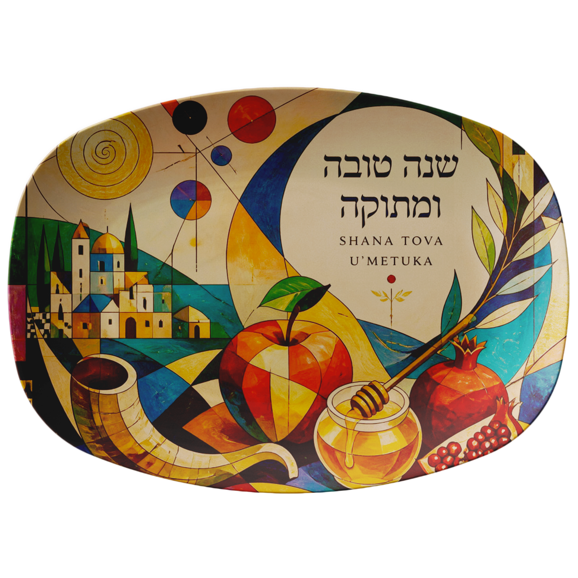 Geometric Hebrew New Year Design