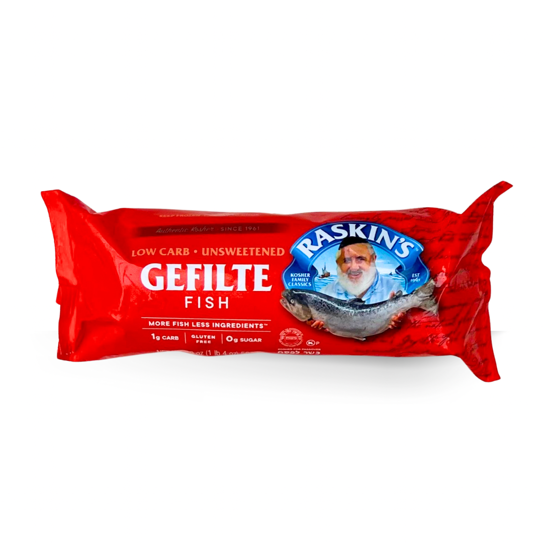 Raskin’s Low Carb - Unsweetened Gefilte Fish (No Sugar No Pepper No Oil) 20oz - GF