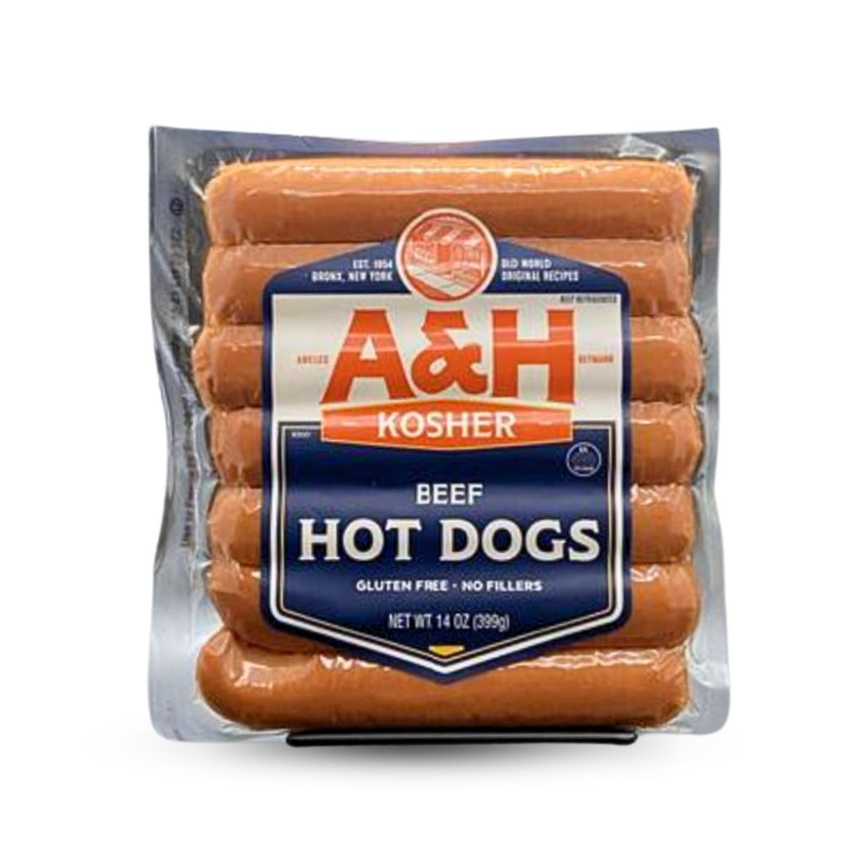 A&H All Beef Kosher Hot Dogs 12/14oz.
