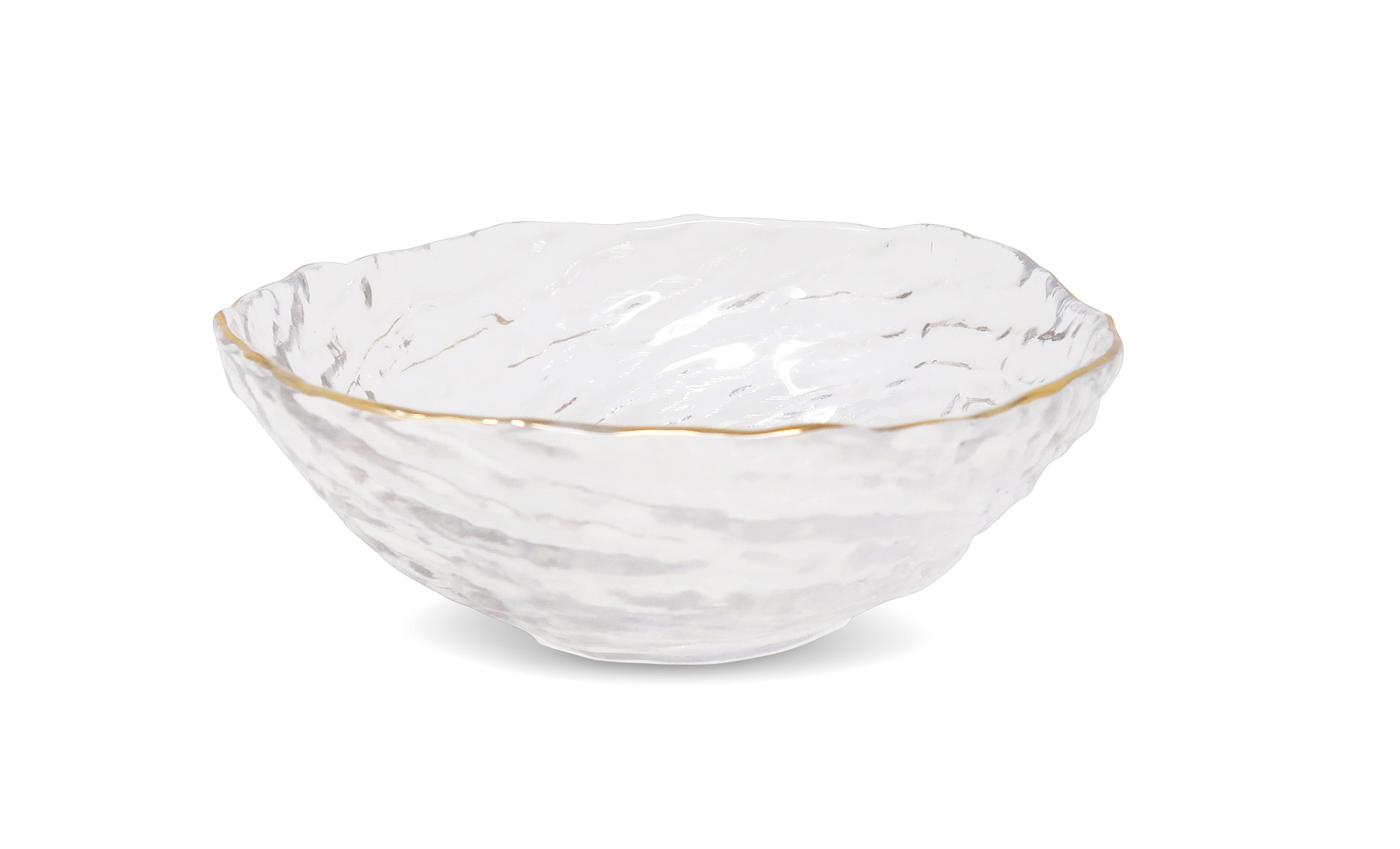 Set of 4 Glass Bowls with Gold Trim - Medium