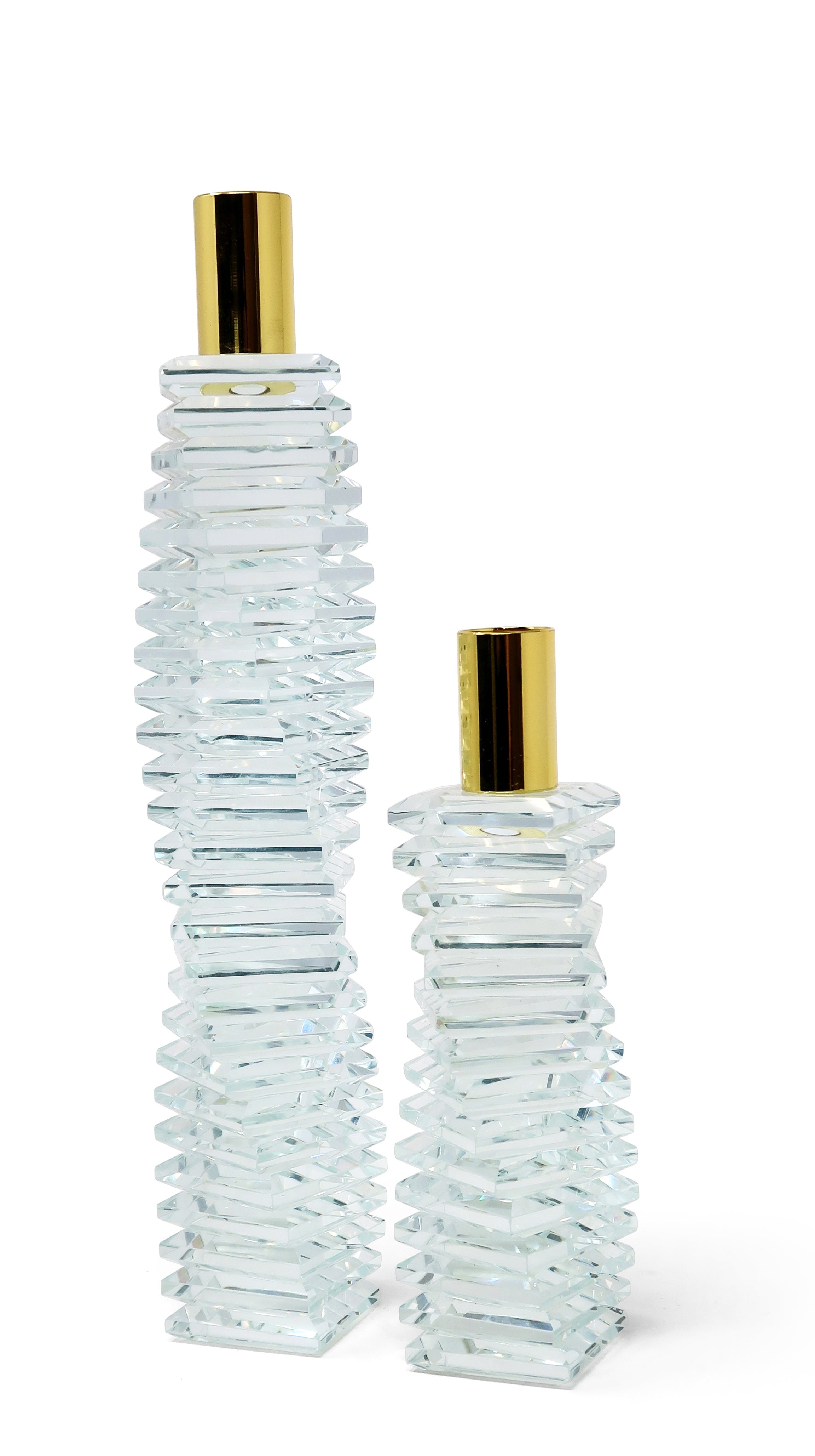 Crystal Candlestick Angular Shape with Linear Design(2 Sizes)