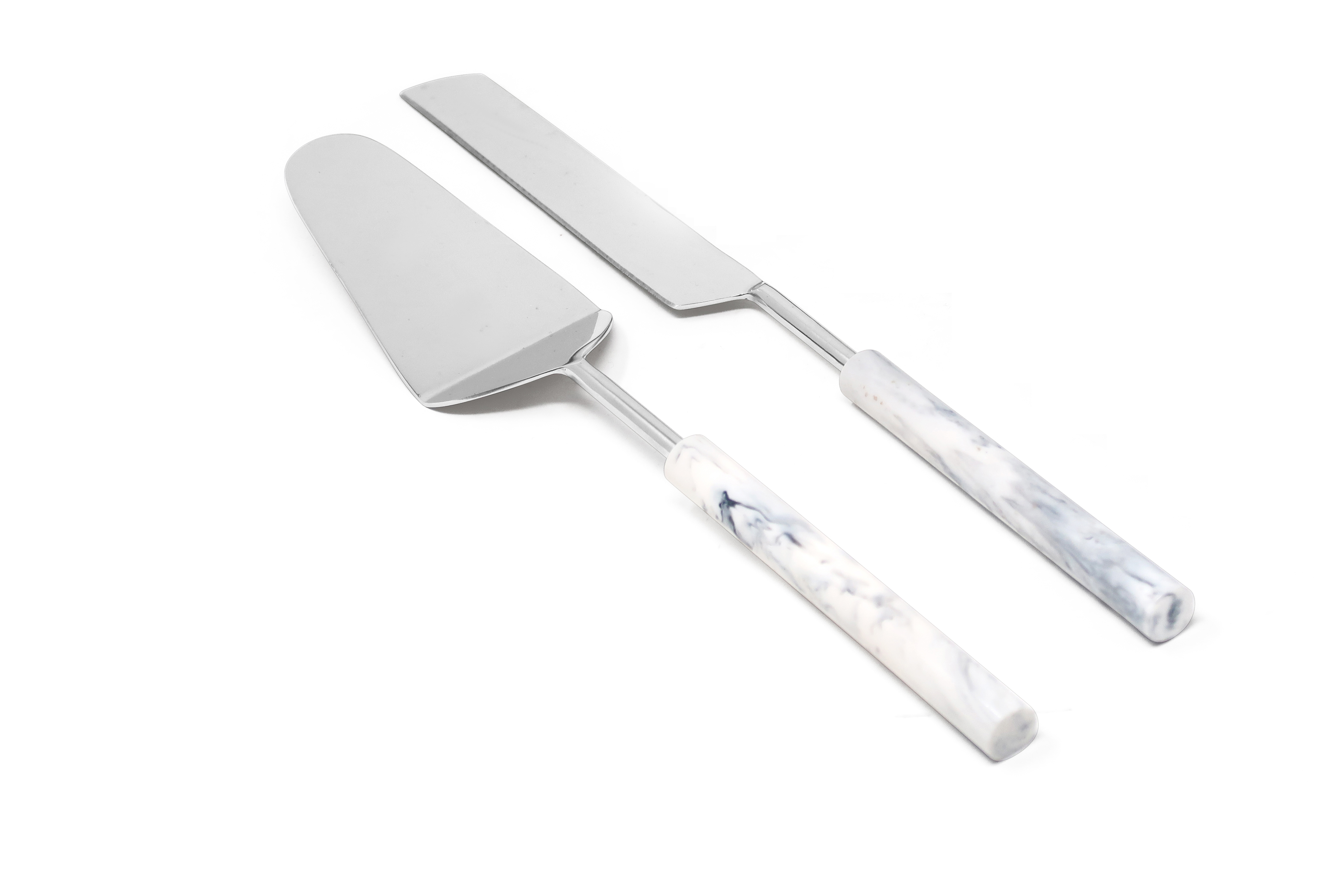 Cake/Salad Server Set with Marble Handle