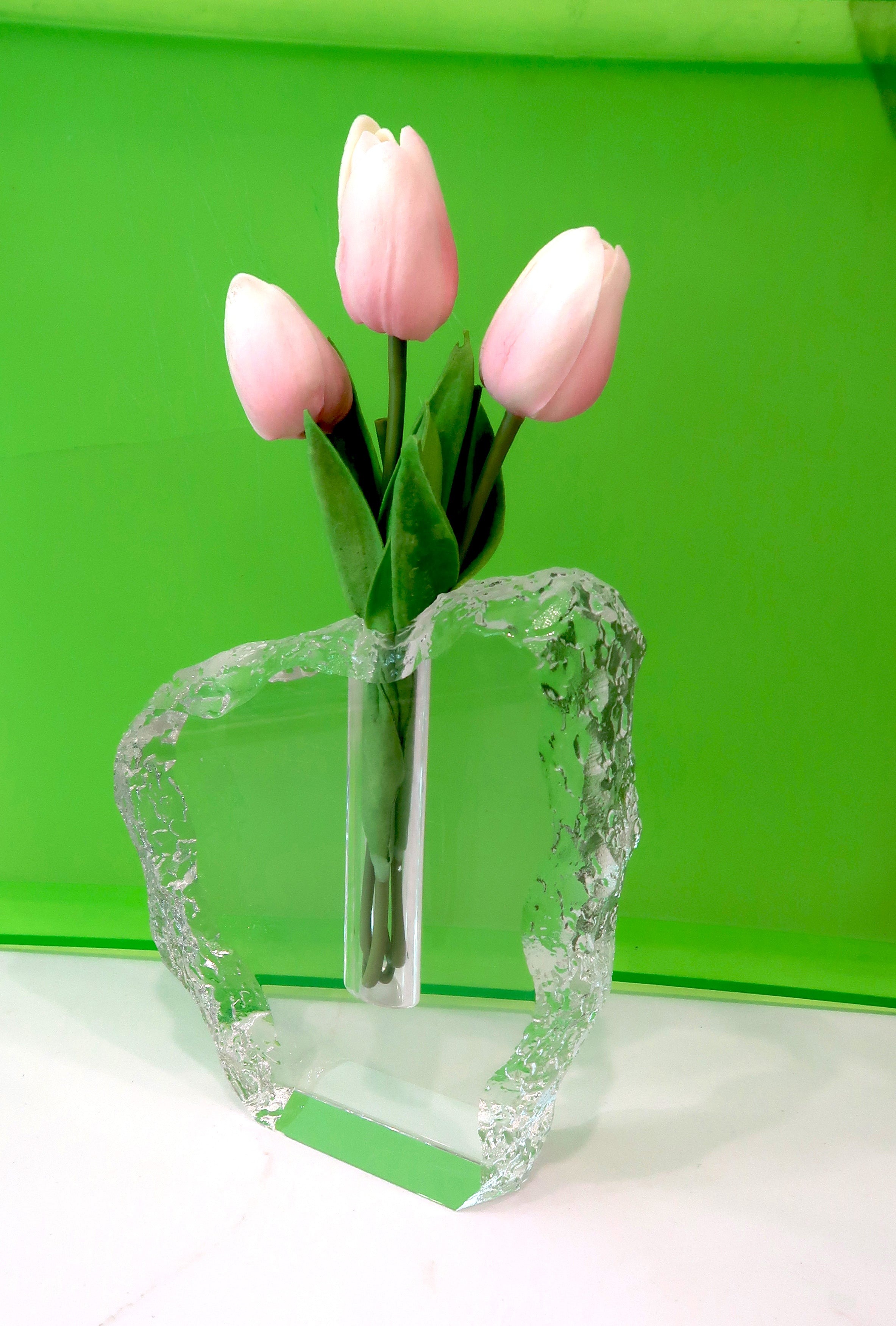 Crystal Vase -9.5"H