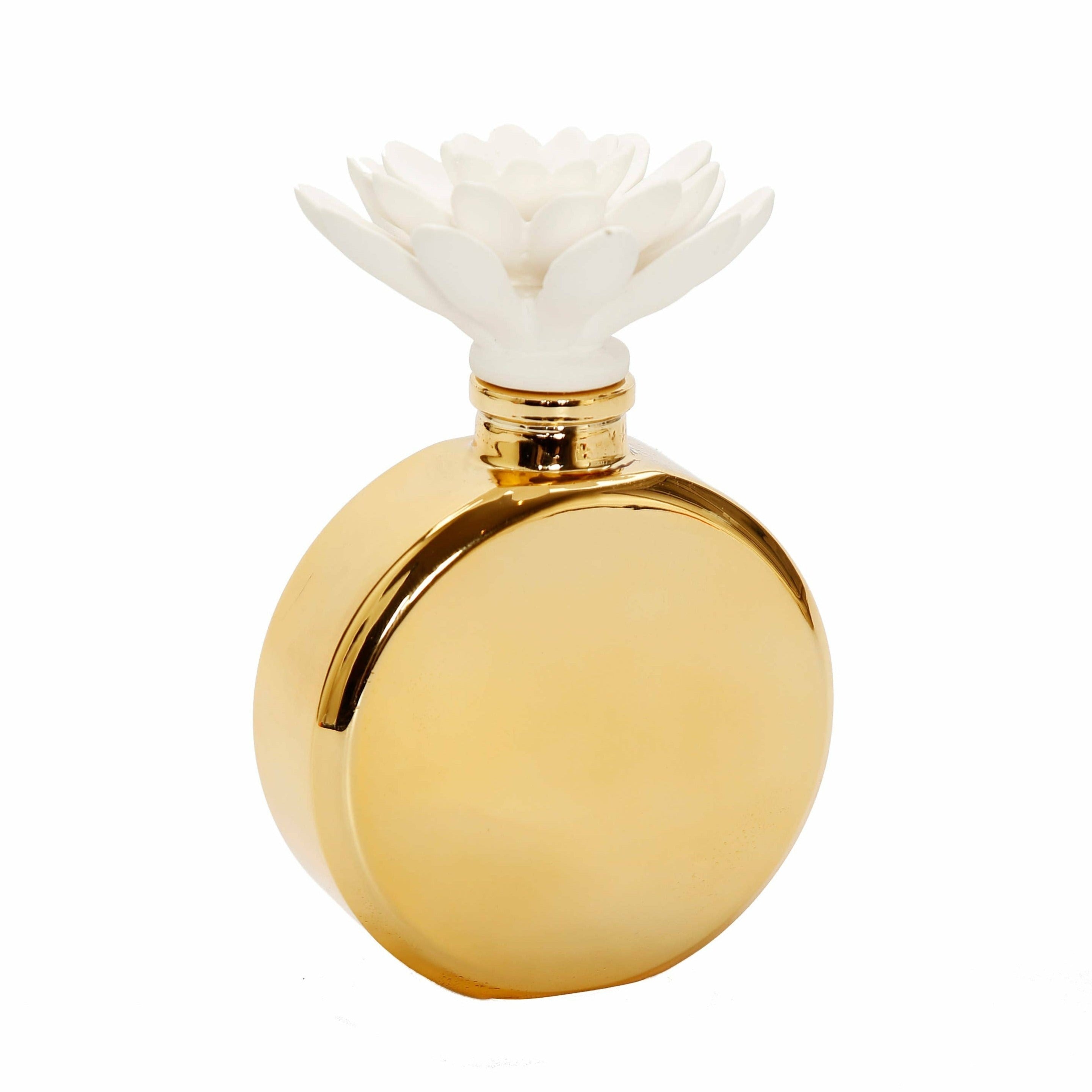 Gold Bottle/White Flower - "Iris & Rose" scent