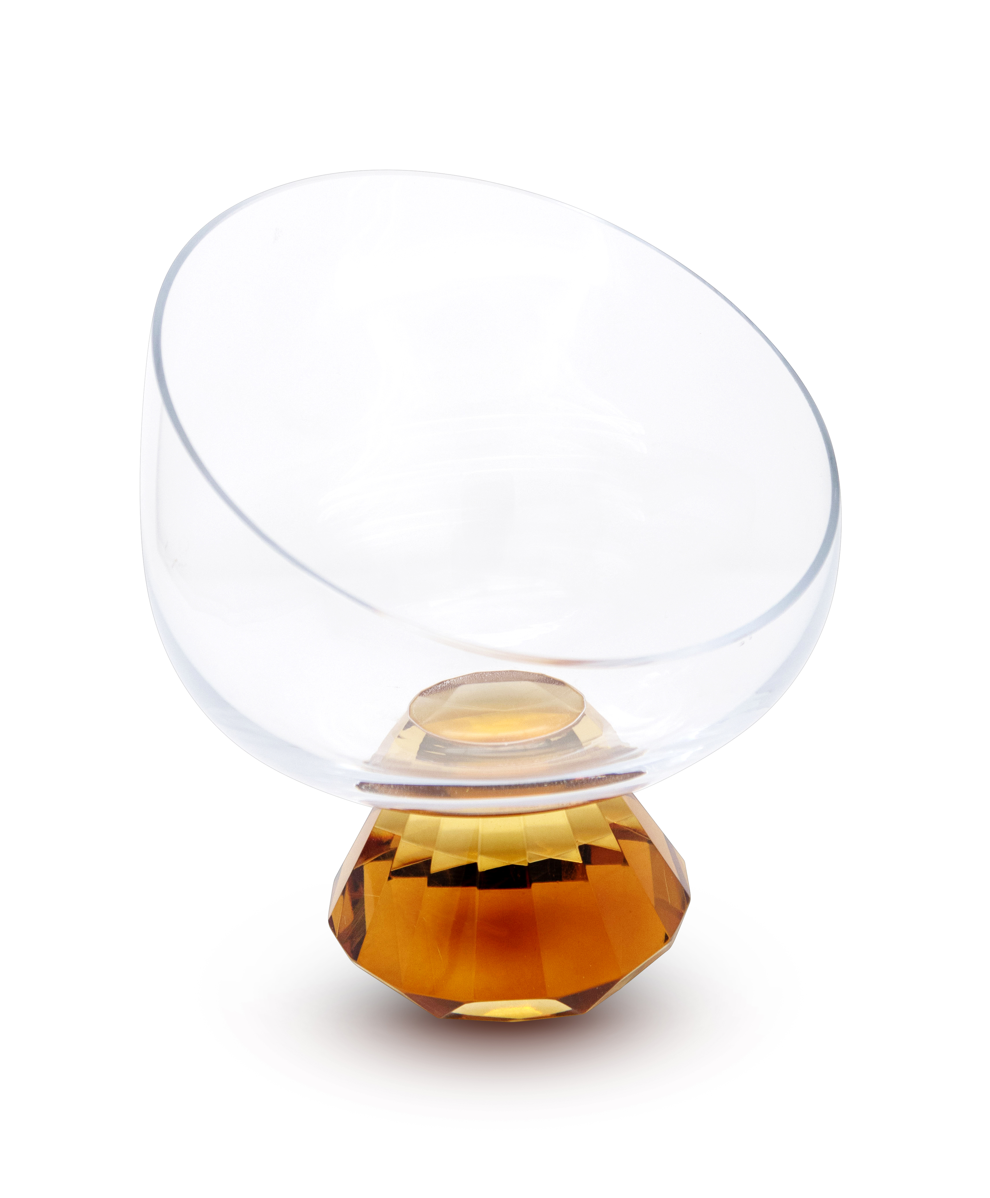 Footed Bowl with Amber Diamond Stem