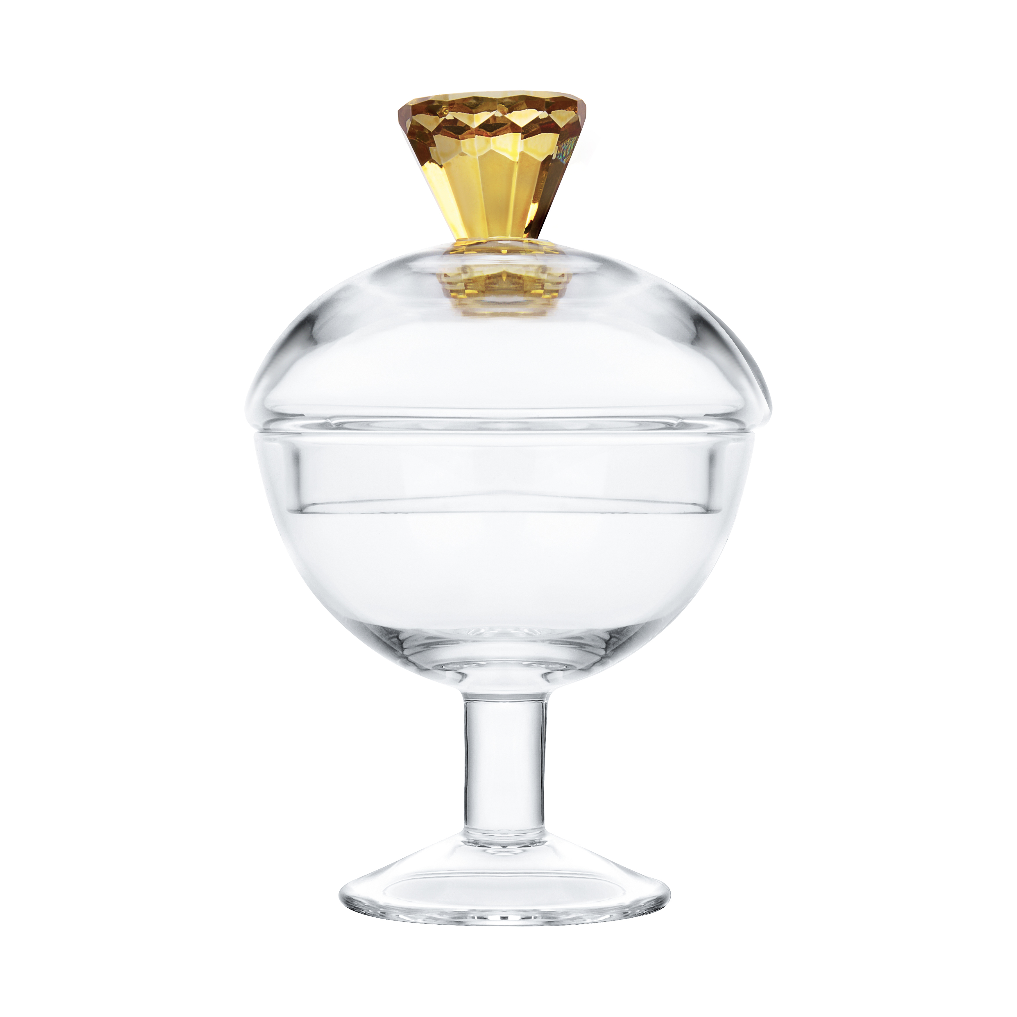 Glass Footed Jar with Colored Diamond Shaped Handle (2 sizes)