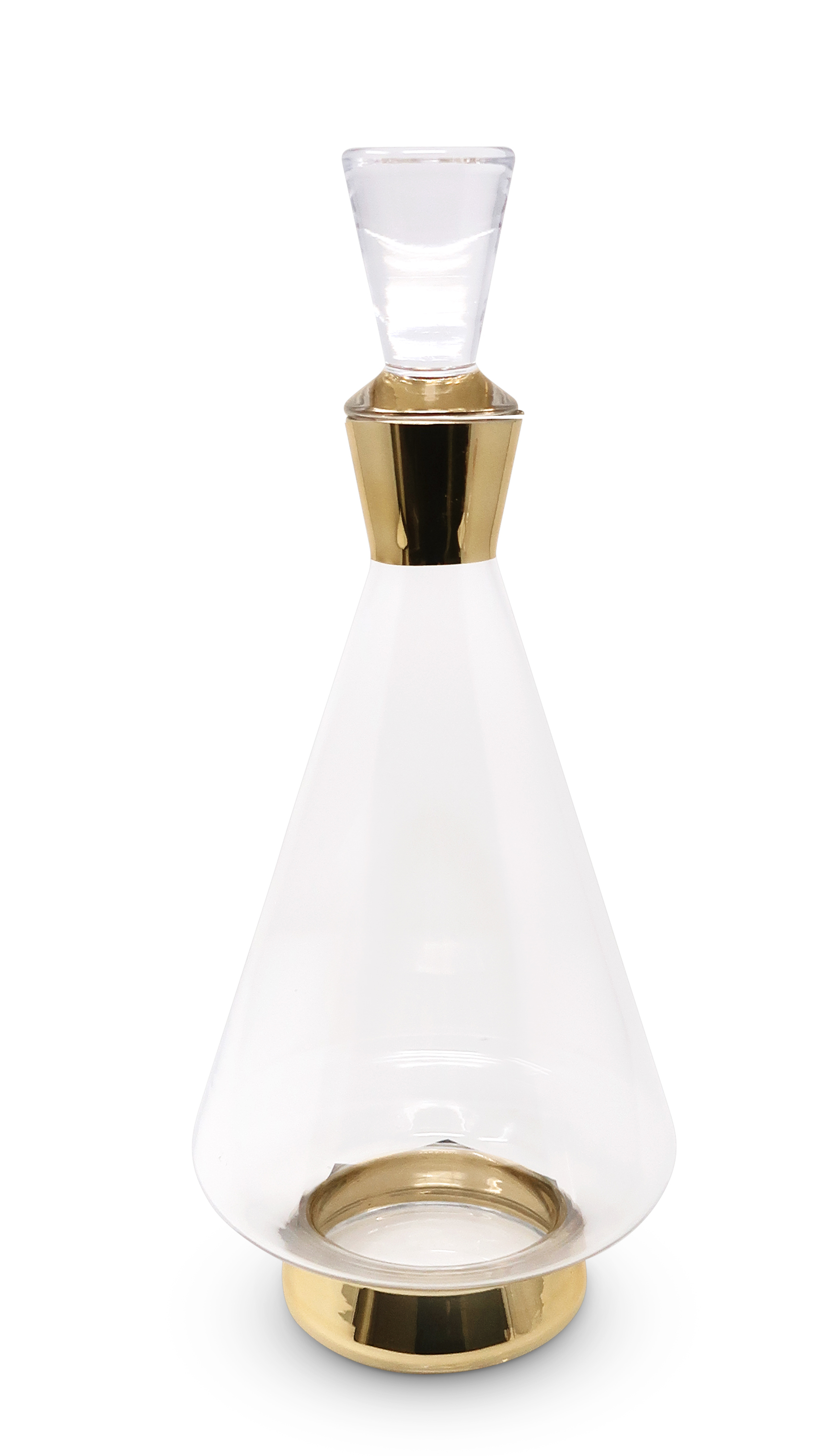Glass Decanter with Gold Accents