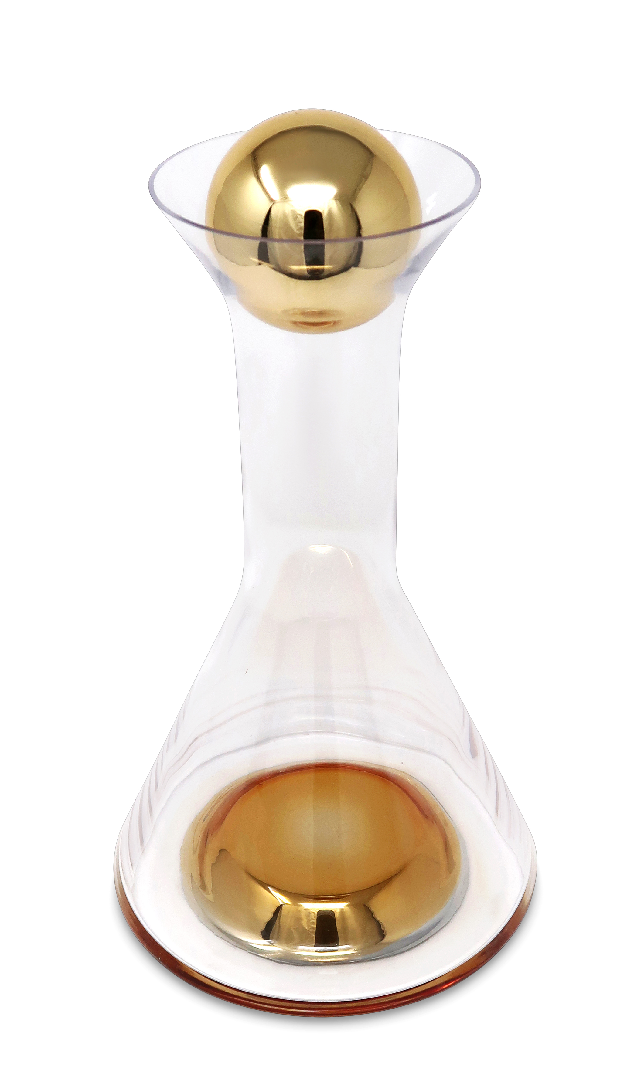 Glass Decanter with Gold Base and Lid