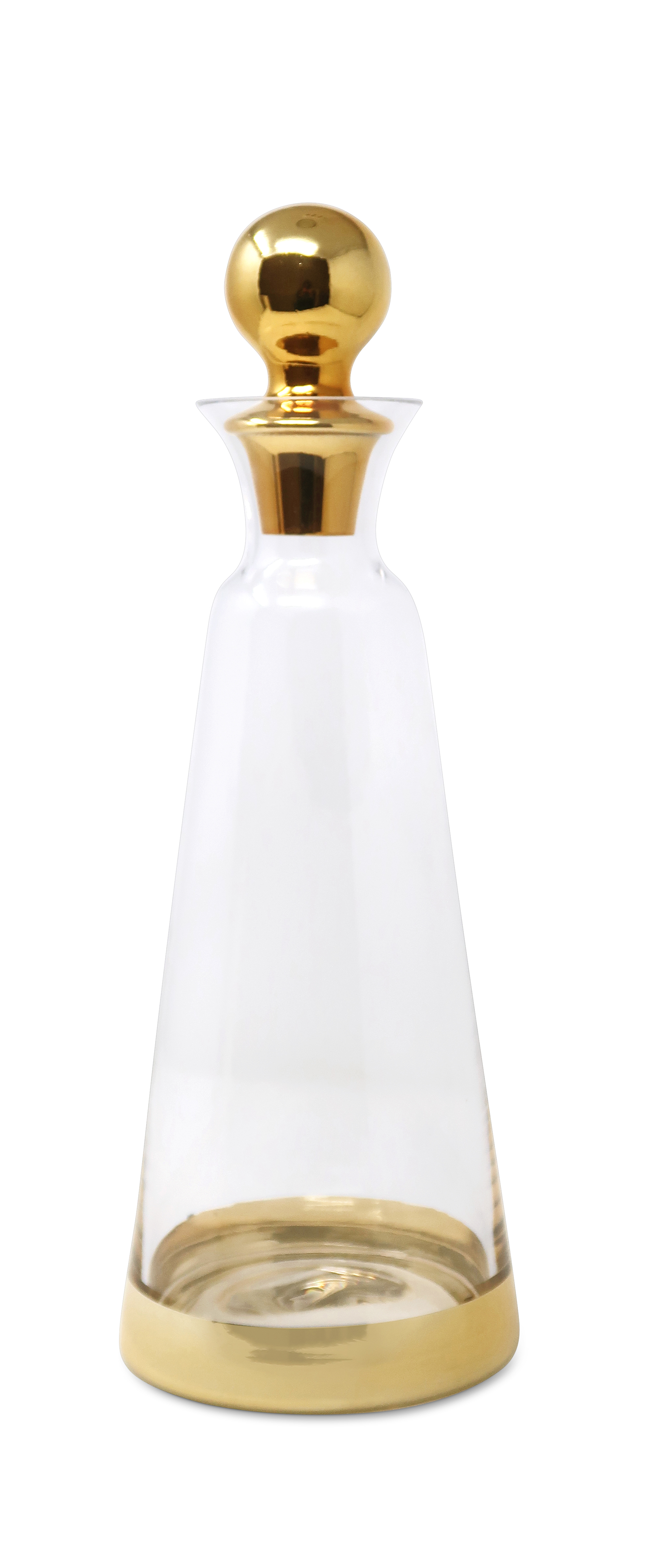 Glass Decanter with Gold Lid