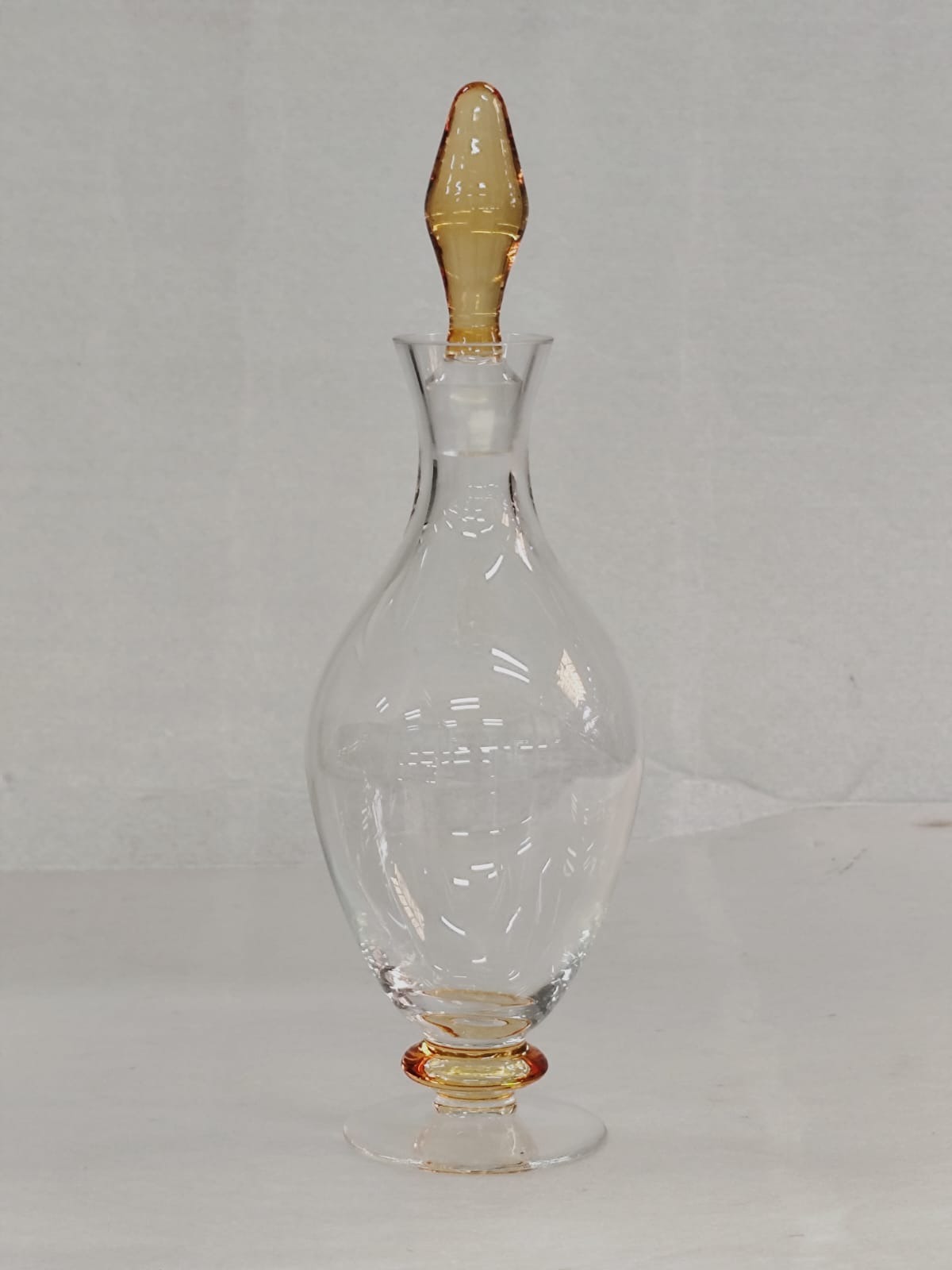 Footed Wine Decanter Amper Topper and Stem