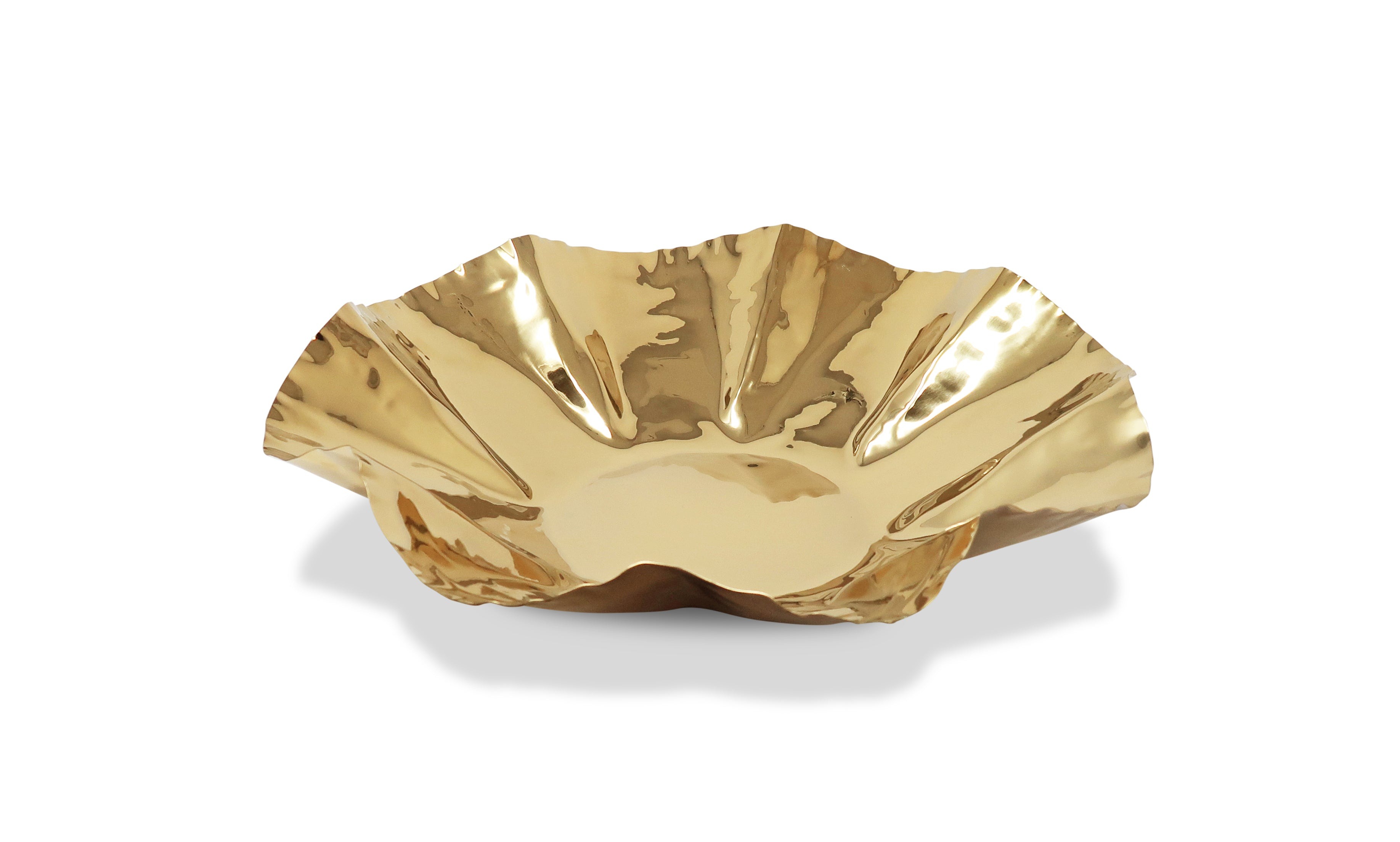 Gold Crushed Platter - 16.5"L