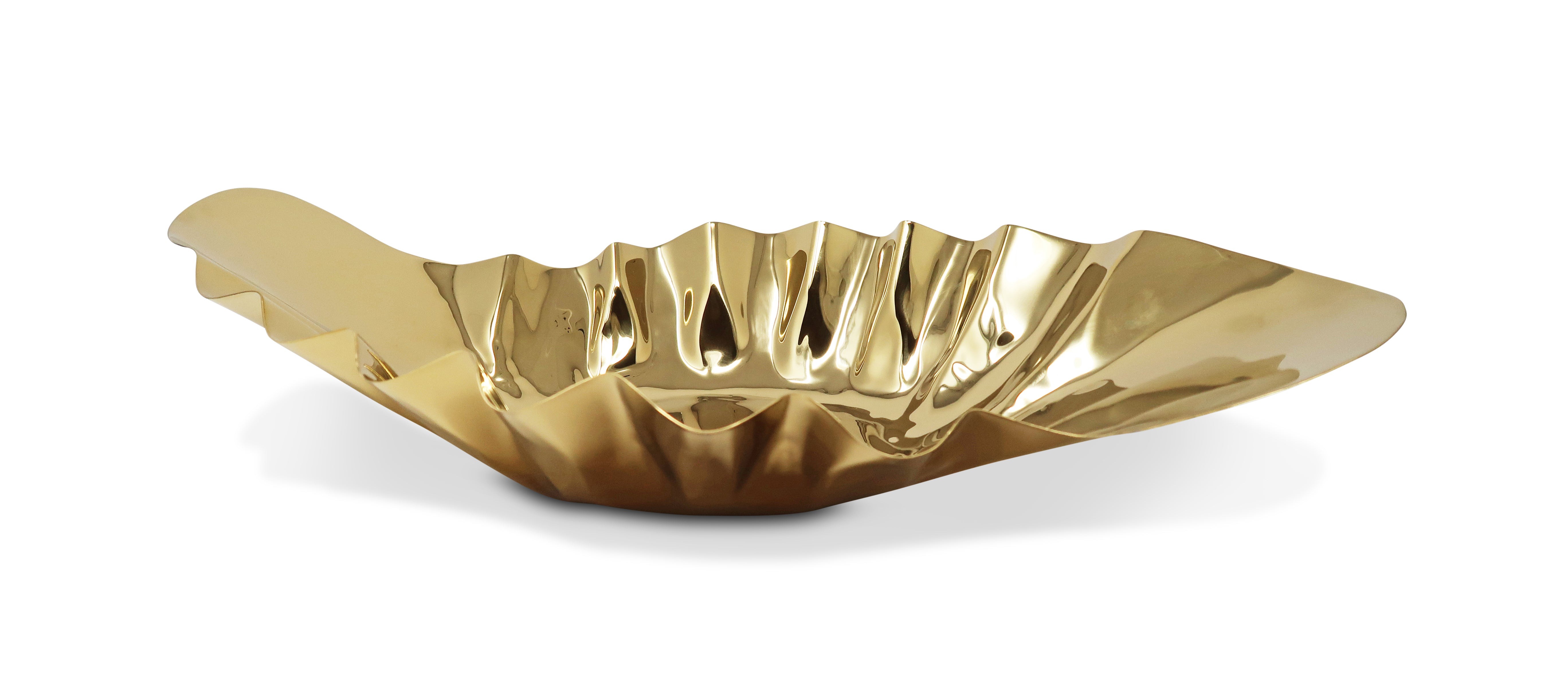 Gold Wavy Platter - 19.75"L