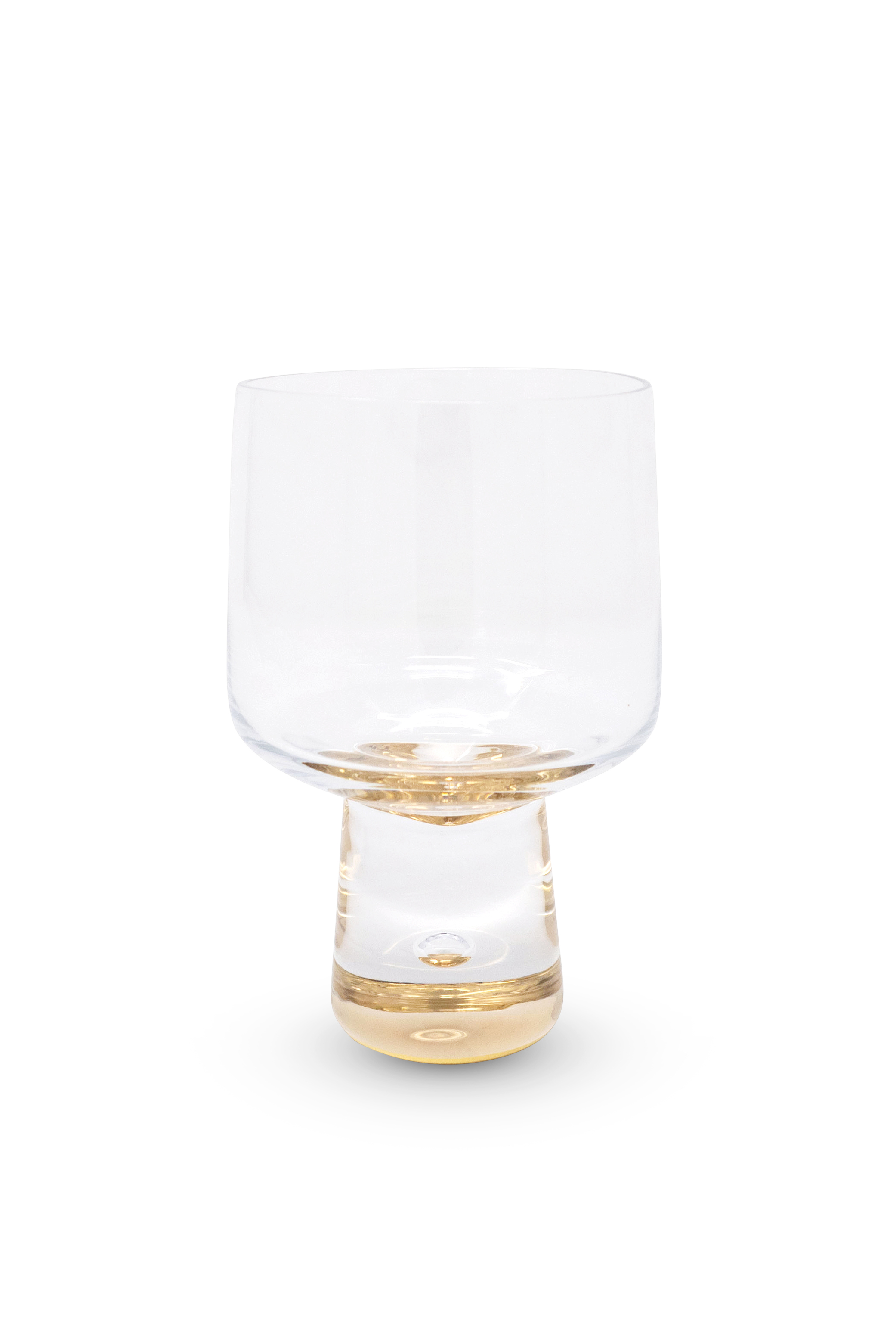 Set of 6 Wine Glasses with Gold Reflection Base