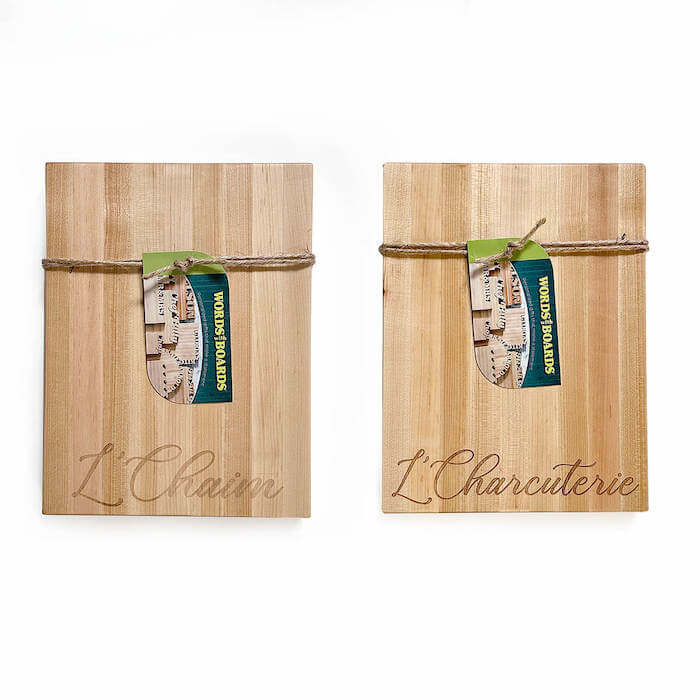 Words with Boards - L'chaim/L'Charcuterie Maple Board