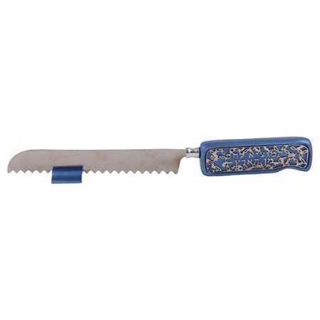 Anodized Aluminum Challah Knife With Filigree Cutout By Yair Emanuel
