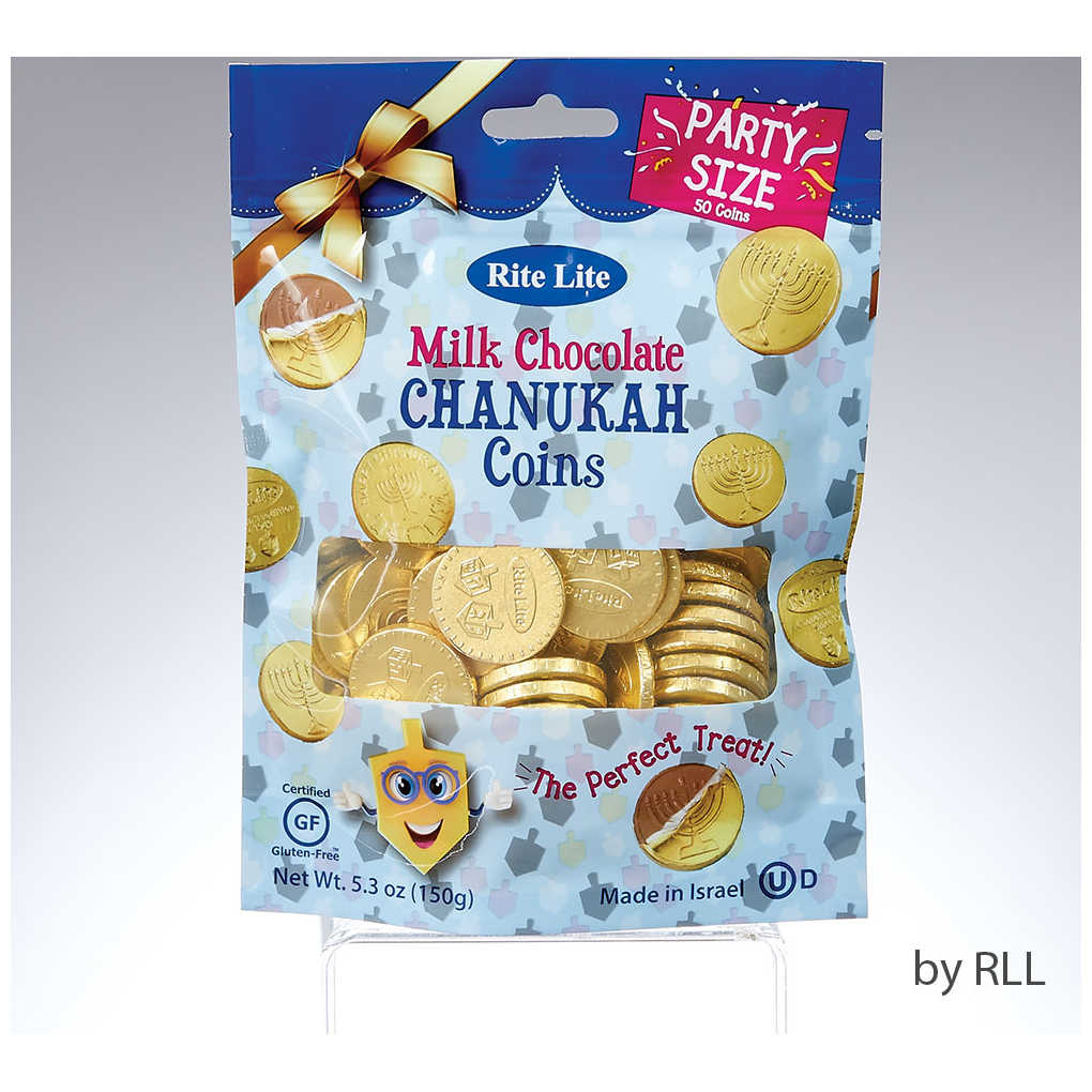 Chanukah Gelt Milk Chocolate Coins - Party Size Bag -Perfect For Hanukkah