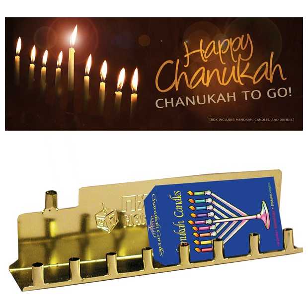 Chanukah To Go - Menorah And Candle Kit -Perfect For Hanukkah