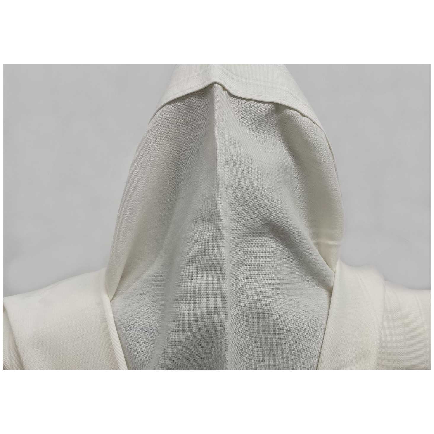 Classic Wool Non-Slip Wool Tallis With White Stripes And Sefardic Tied Tzitzis